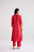 Adya Cotton Slub Ikkat Printed Kurta Red (10105509904683)