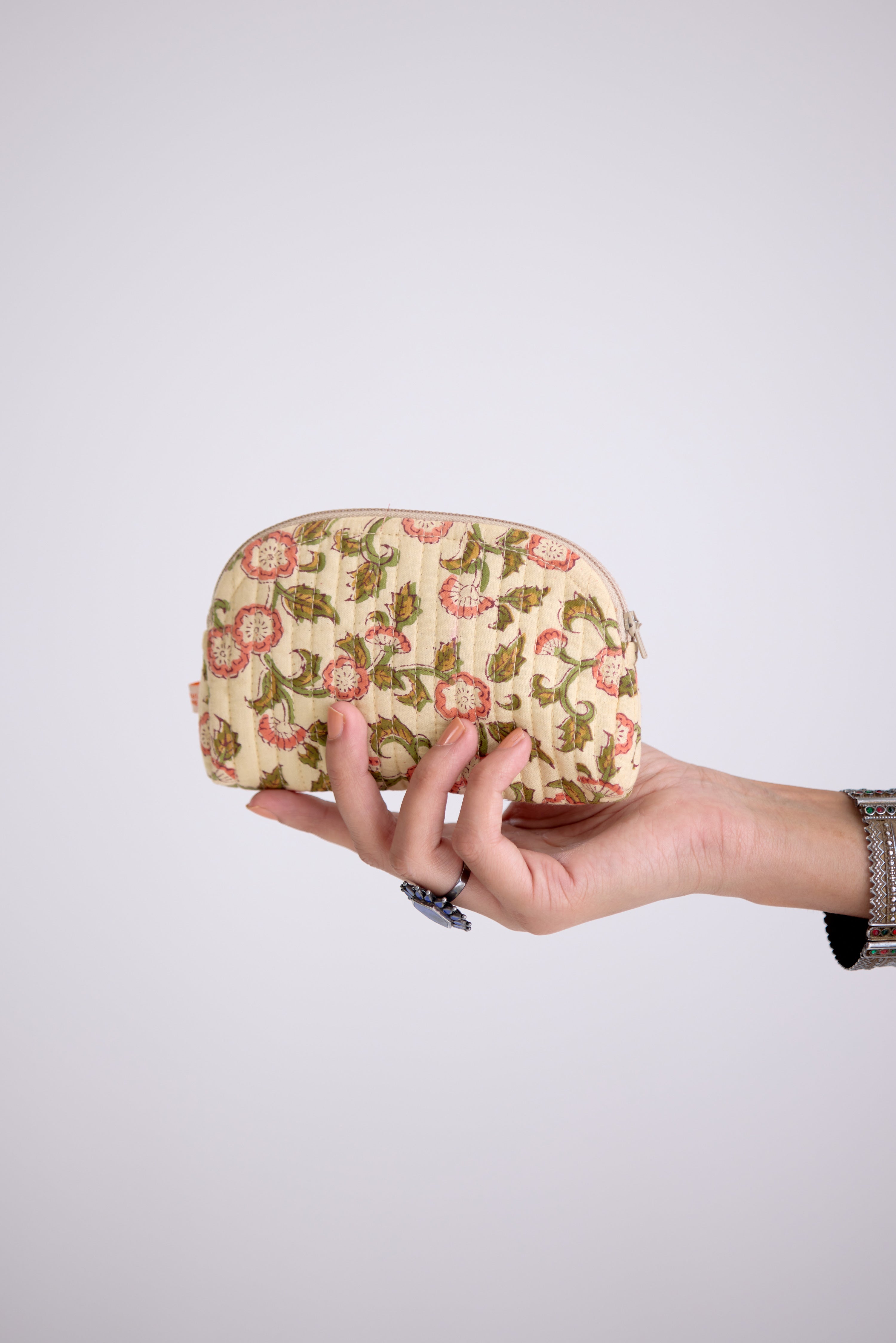 Coin Pouch Printed Cream Orange (10107021263147)