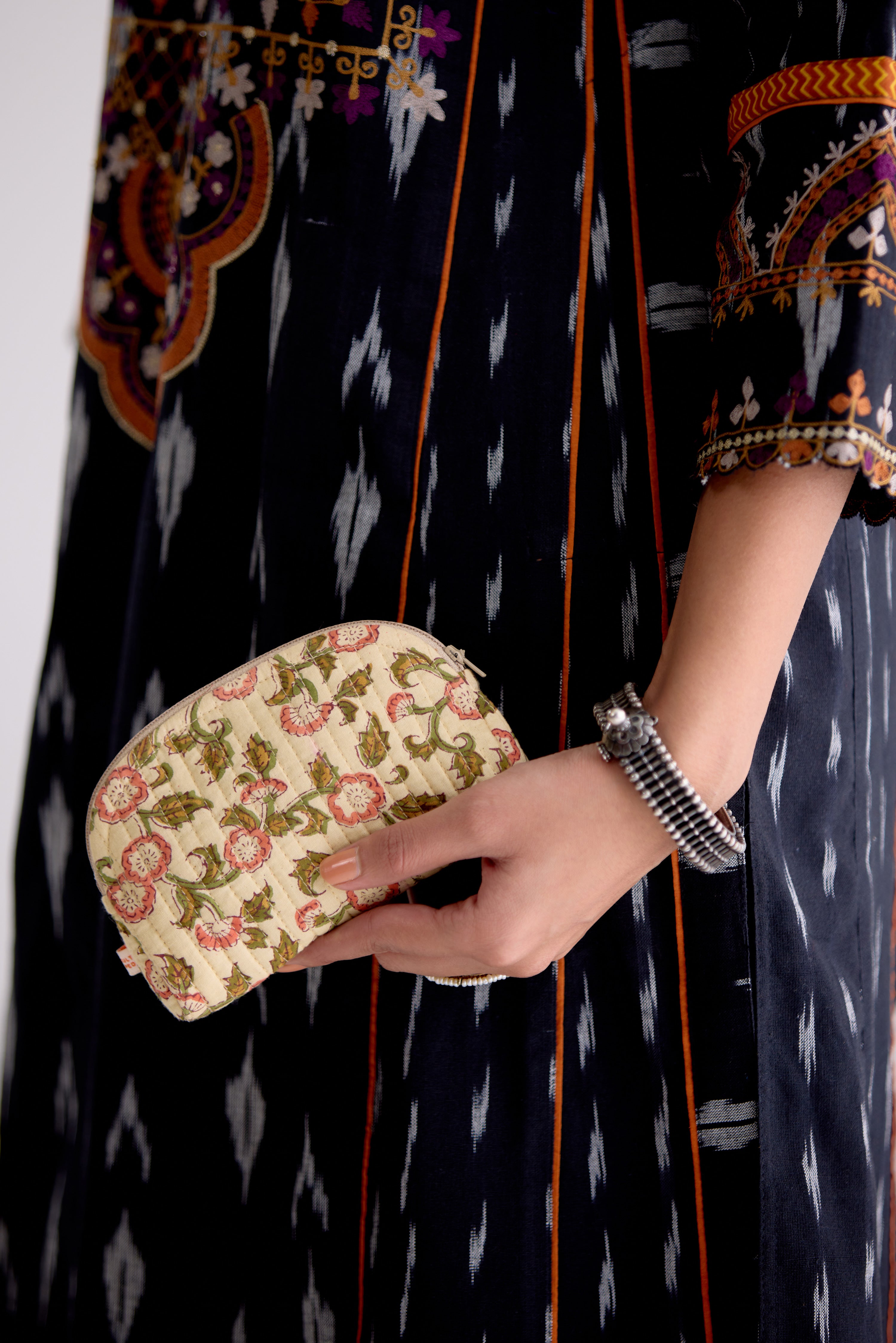 Coin Pouch Printed Cream Orange (10107021263147)