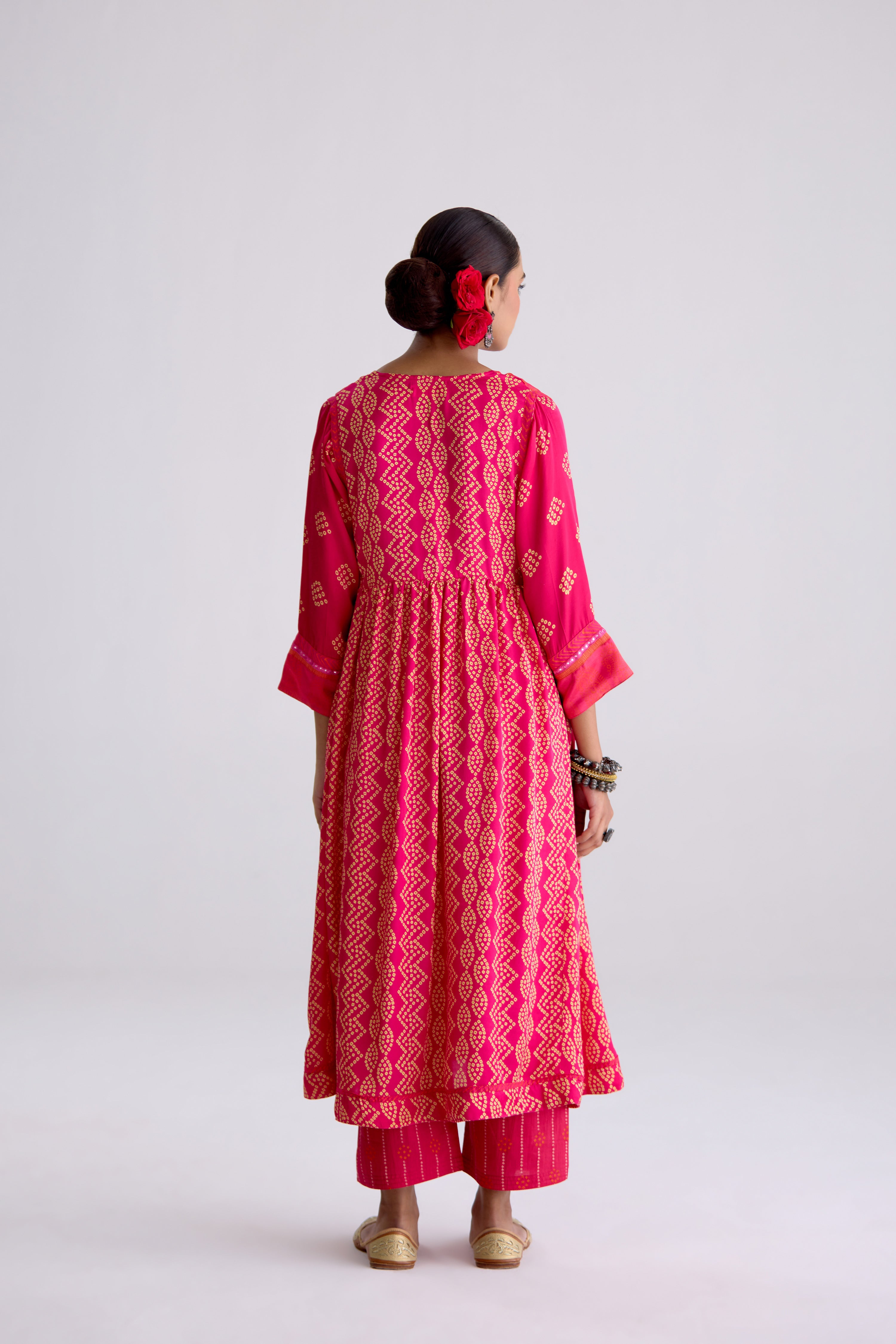 Banjara Modal Silk Printed Kurta Pink (10107003437355)
