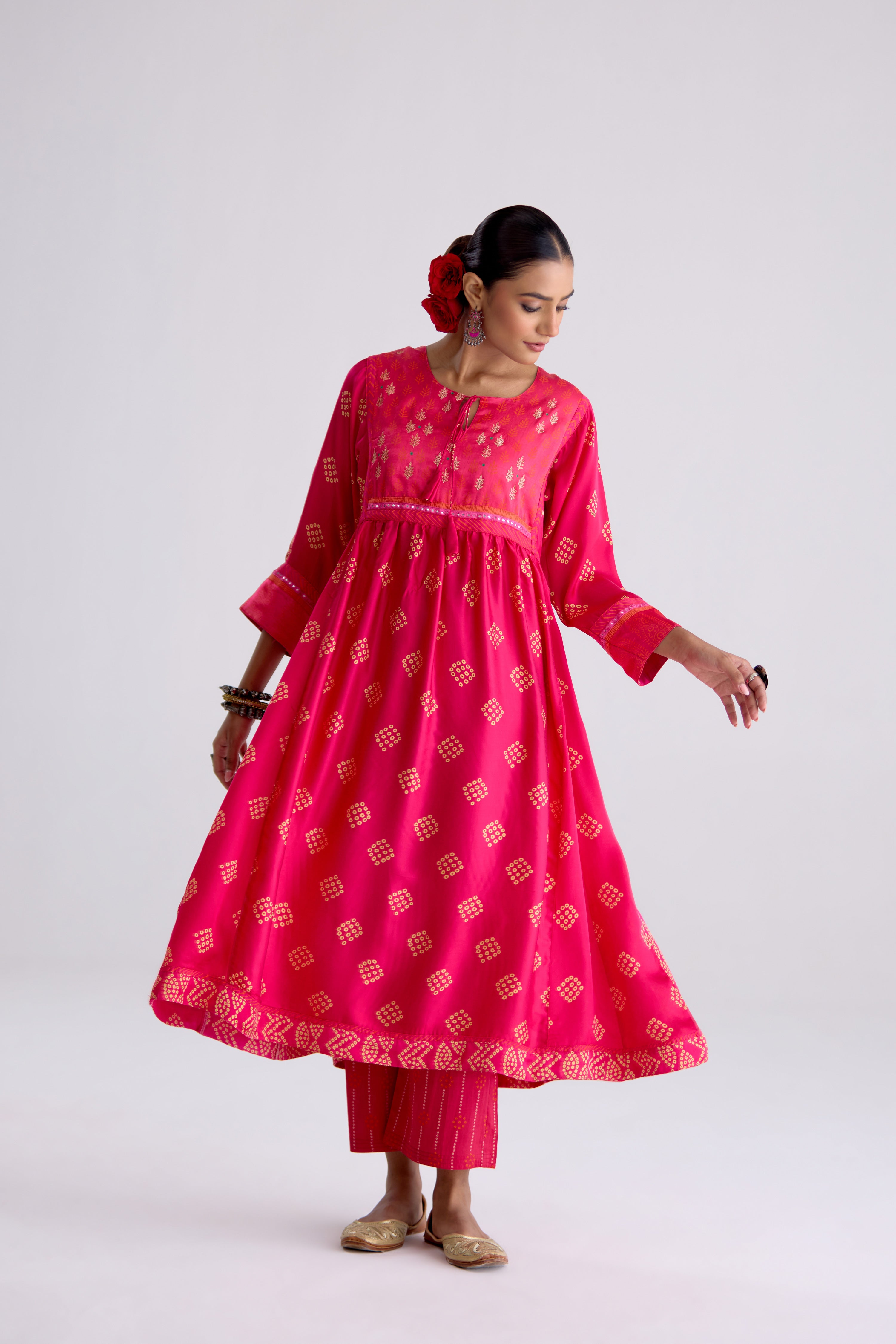Banjara Modal Silk Printed Kurta Pink (10107003437355)