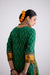 Anu Cotton Slub Ikkat Printed Kurta Green (10104442781995)