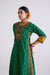 Anu Cotton Slub Ikkat Printed Kurta Green (10104442781995)