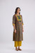 Devi Cotton Embroidered Kurta Blue Mustard (10104259608875)