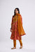 Rozana Cotton Printed Embroidered Kurta Red Mustard (10107010941227)