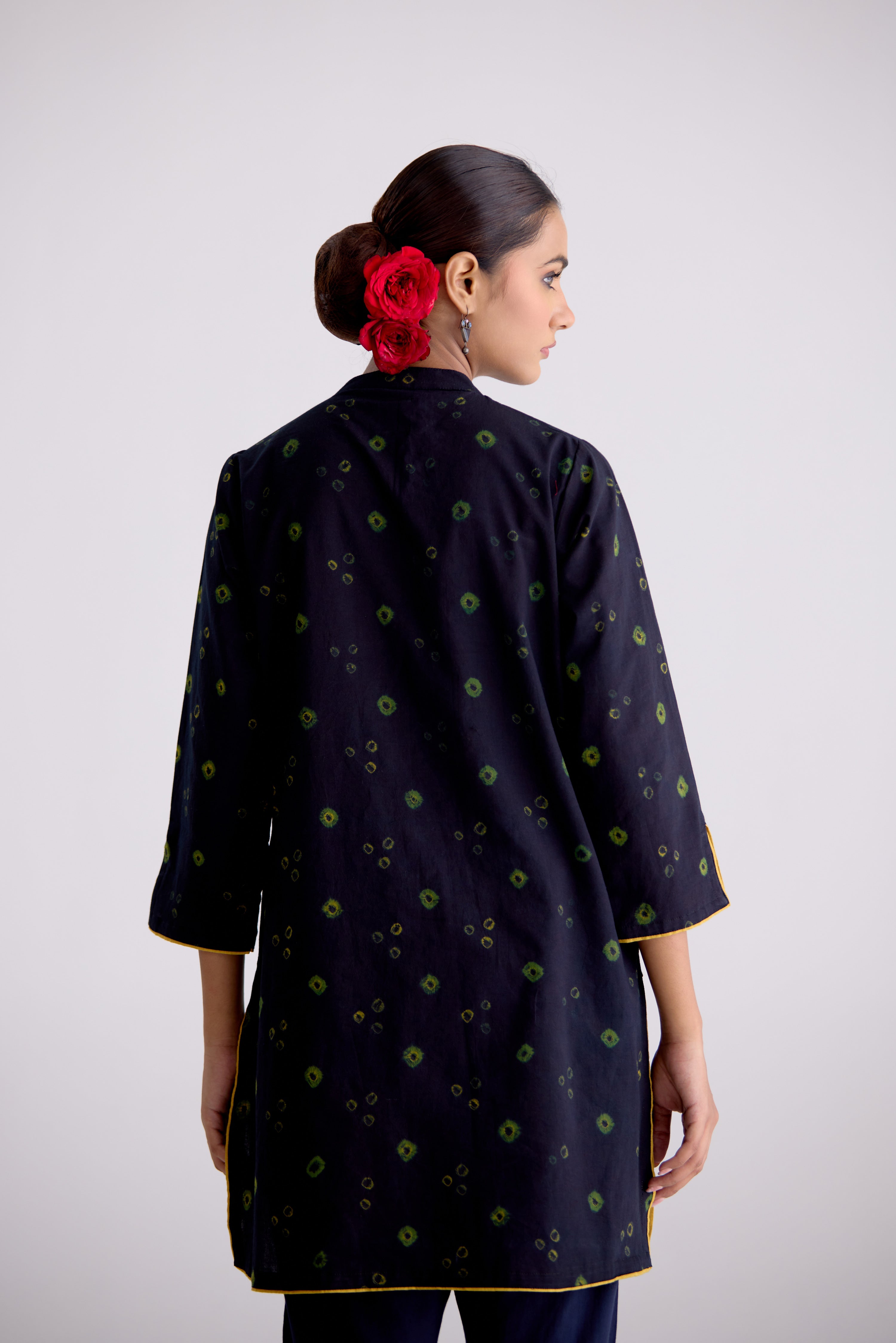 Juno Cotton Bandhej Printed Tunic Dark Green (10106184106283)