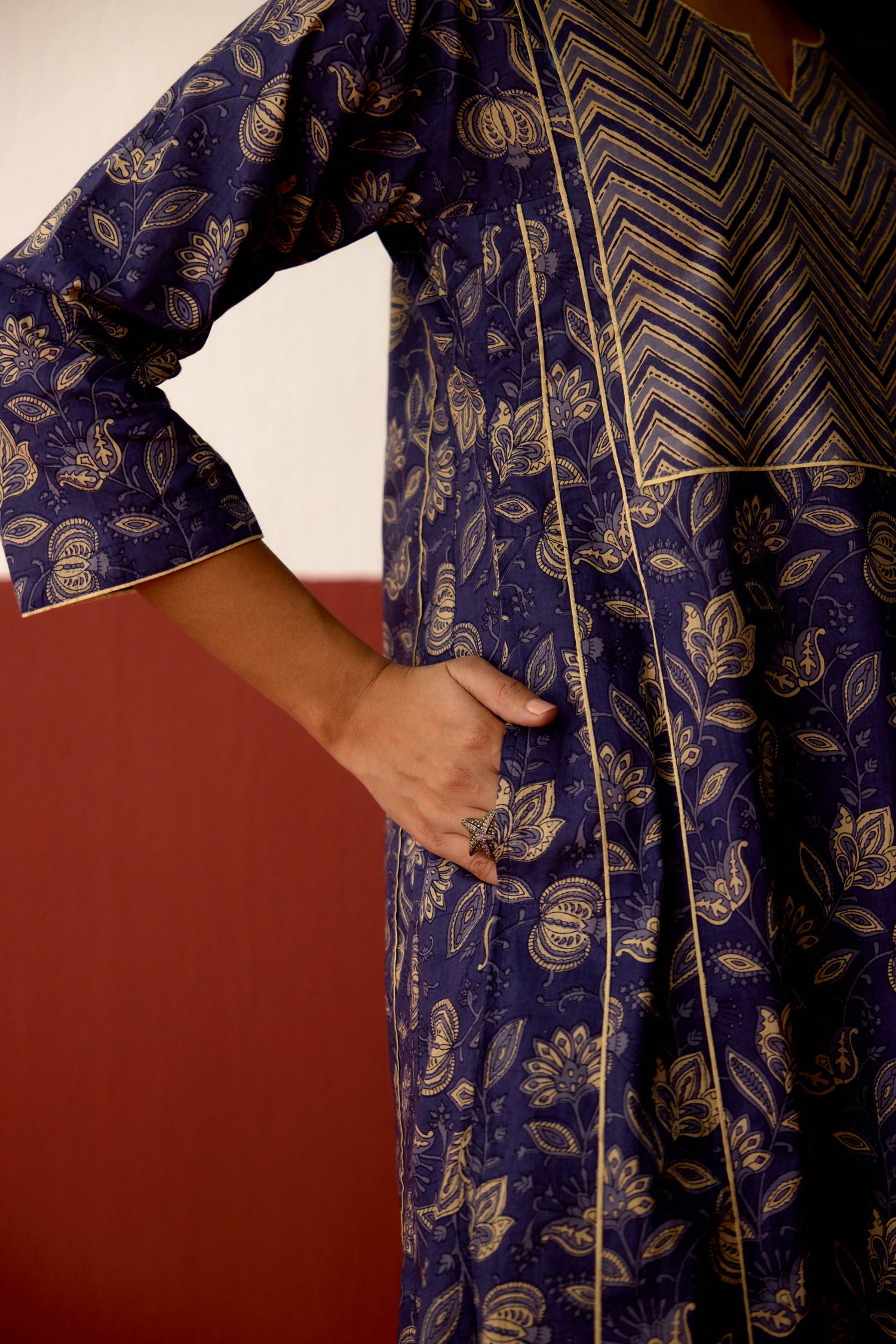 Tulsi Cotton Printed Kurta Blue (10083646636331)
