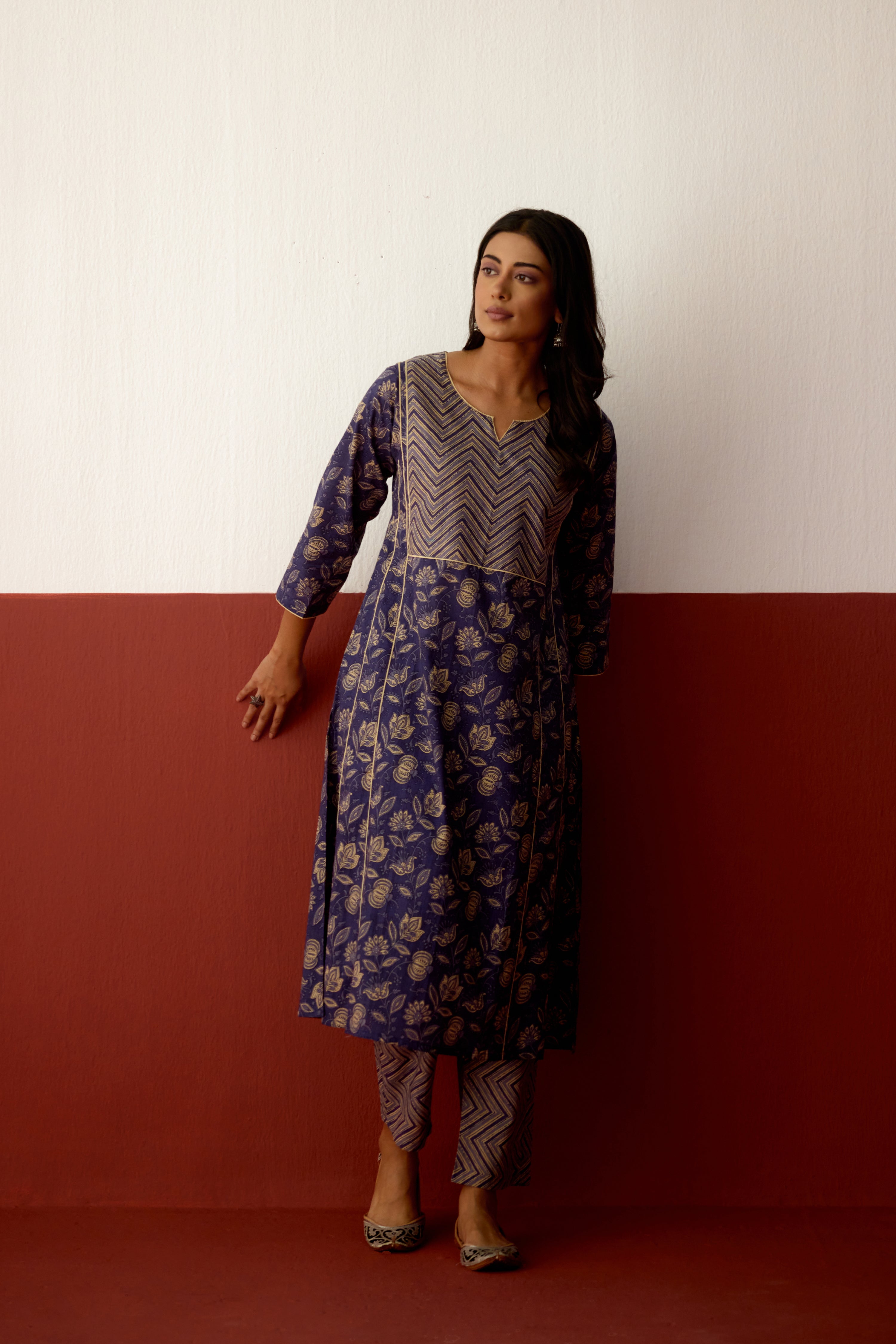 Tulsi Cotton Printed Kurta Blue (10083646636331)