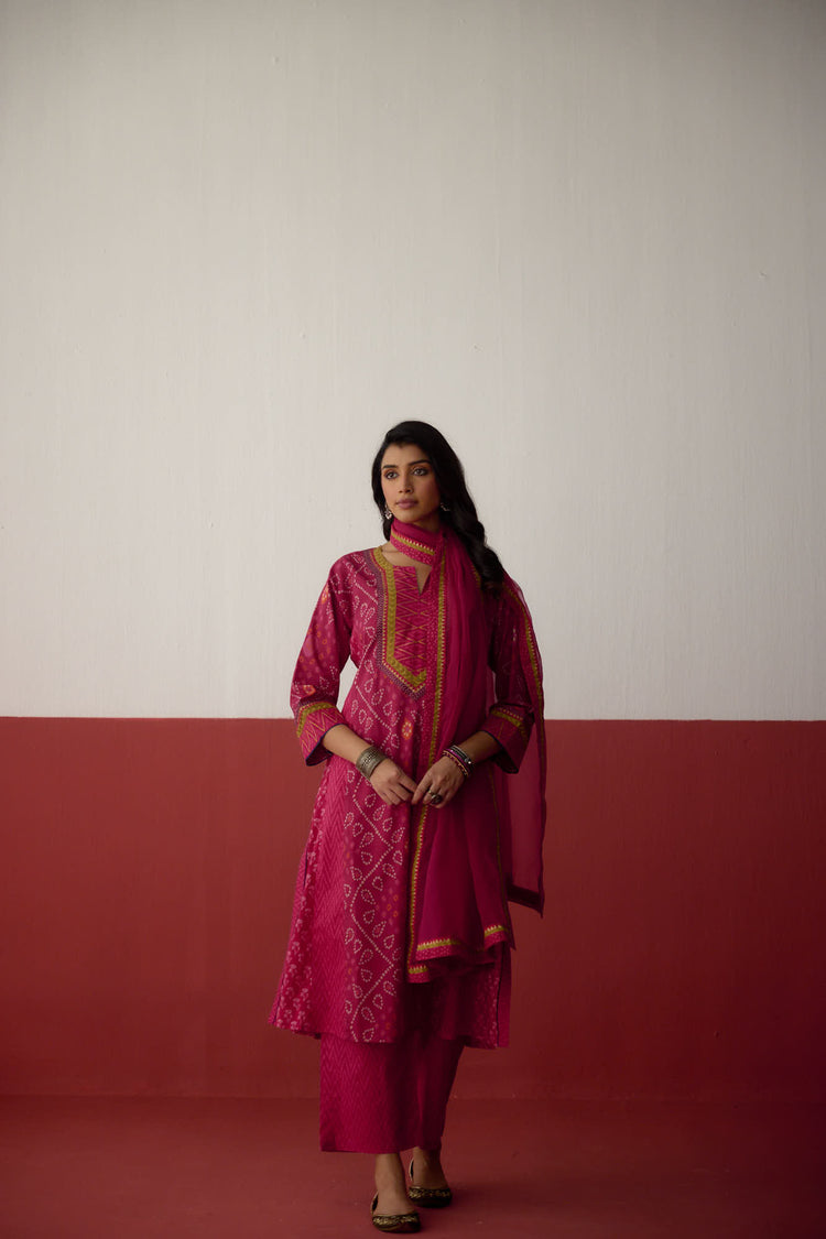 Adya Cotton Printed Kurta Pink (10081156890923)