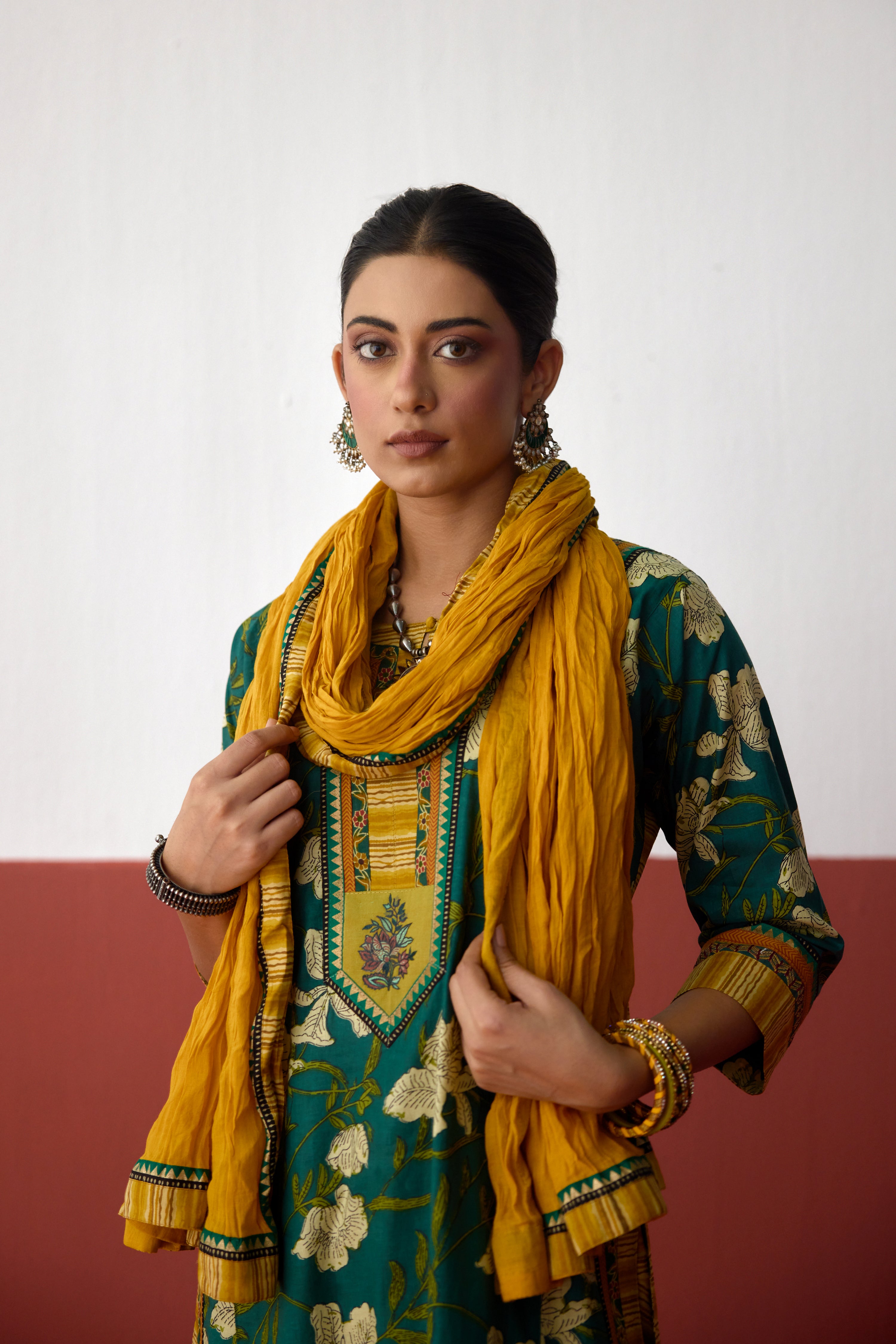 Anu Cotton Printed Kurta Green (10082827141419)