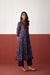 Rozana Anarkali Crinkled Printed Kurta Navy Blue (10083245523243)