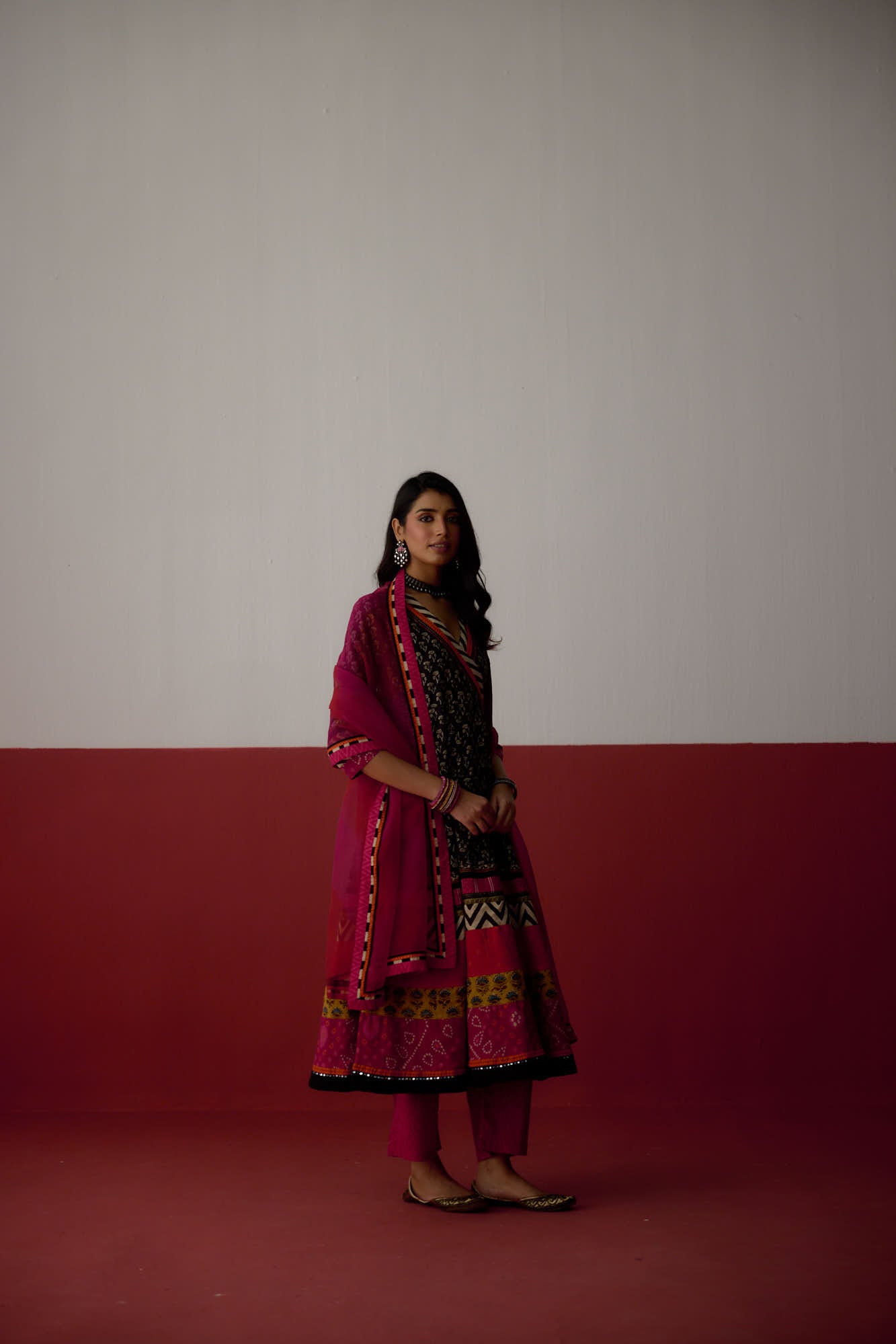 Medh Dupatta Rani Pink Orange (10083414475051)