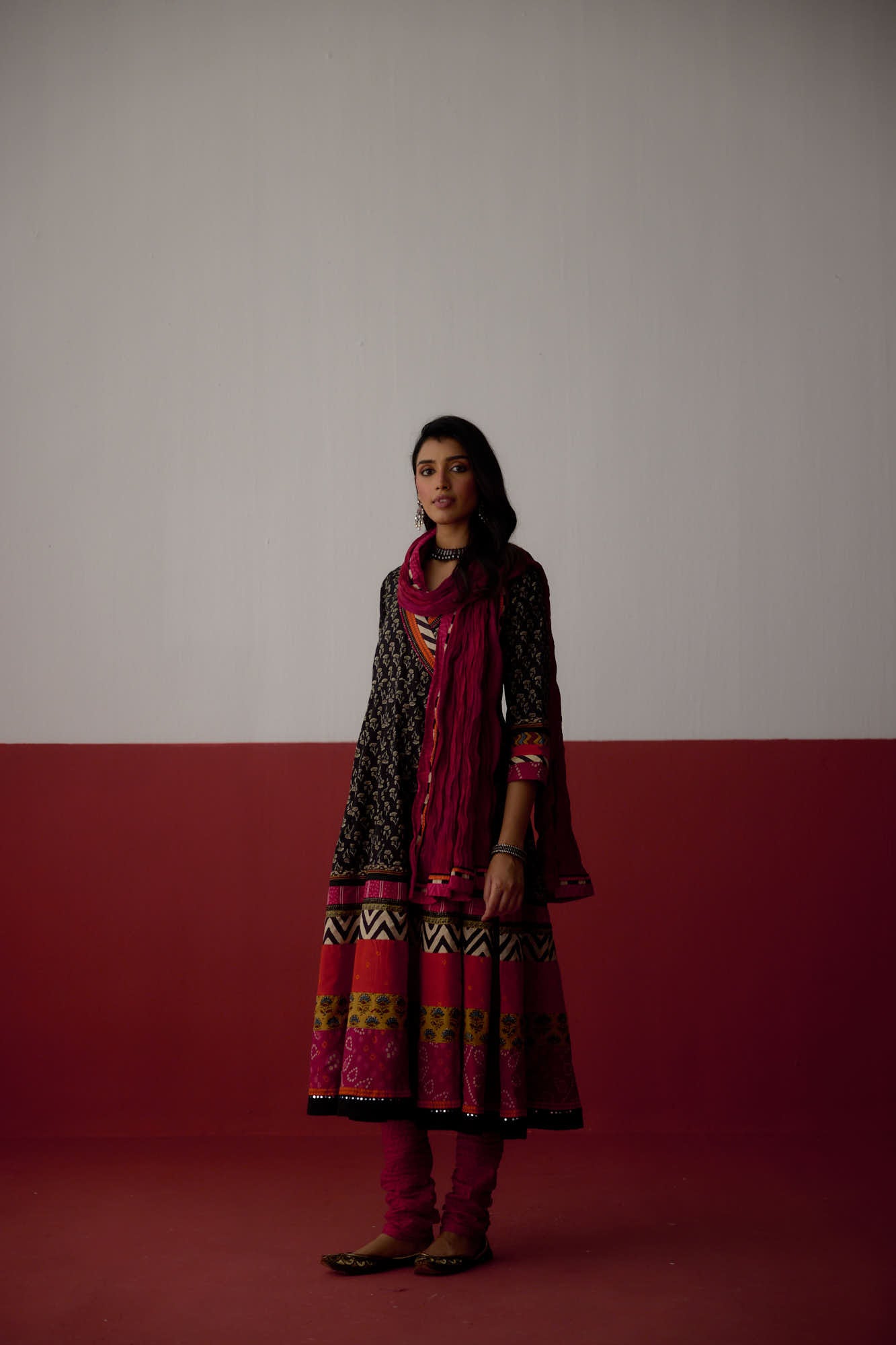 Rozana Dupatta Rani Pink Orange (10083415884075)