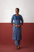Elina Cotton Ajrakh Hand Block Printed Kurta Blue Off White (10082835759403)