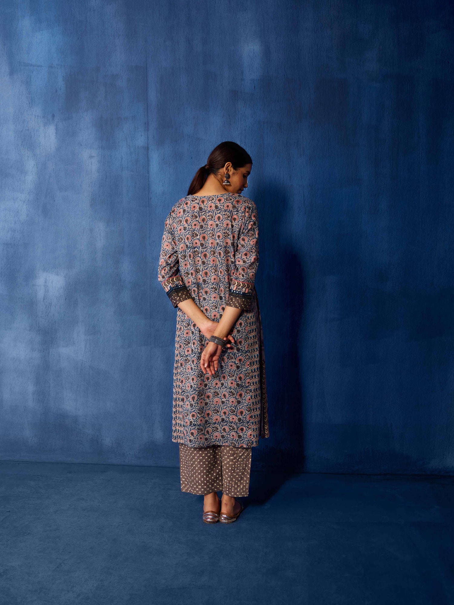 Choga Kurta Grey Peach (8918977184043)