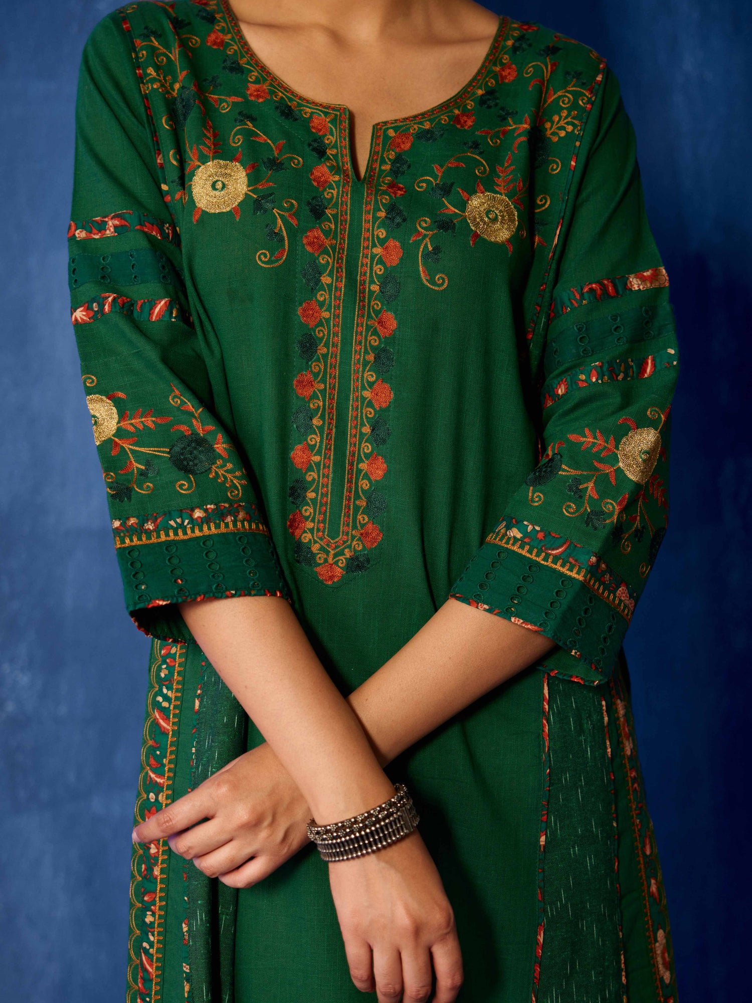 Bagh Kalidar Kurta Dark Green (8912722723115)