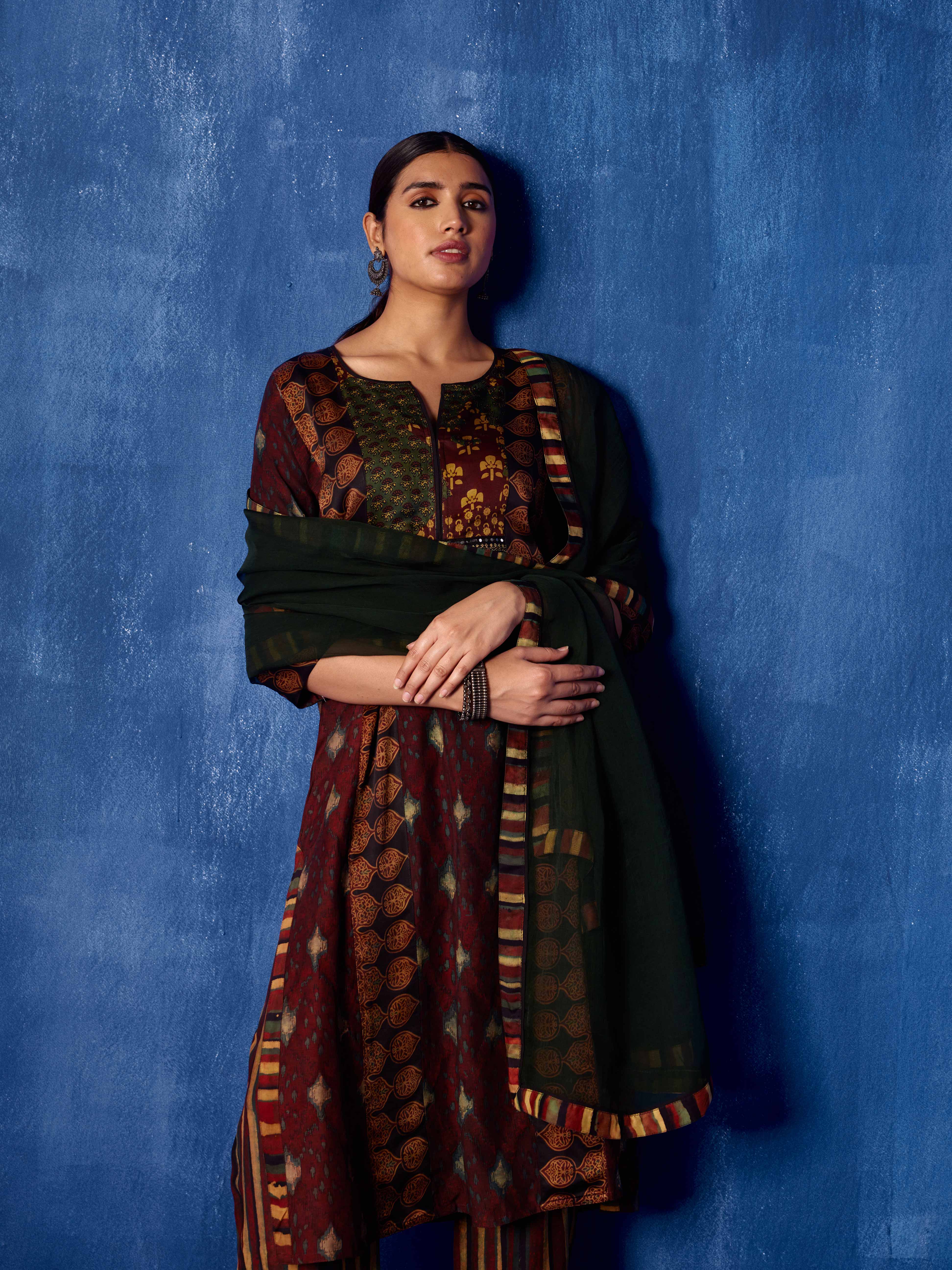 Rozana Chiffon Dupatta Dark Green (8913725915435)