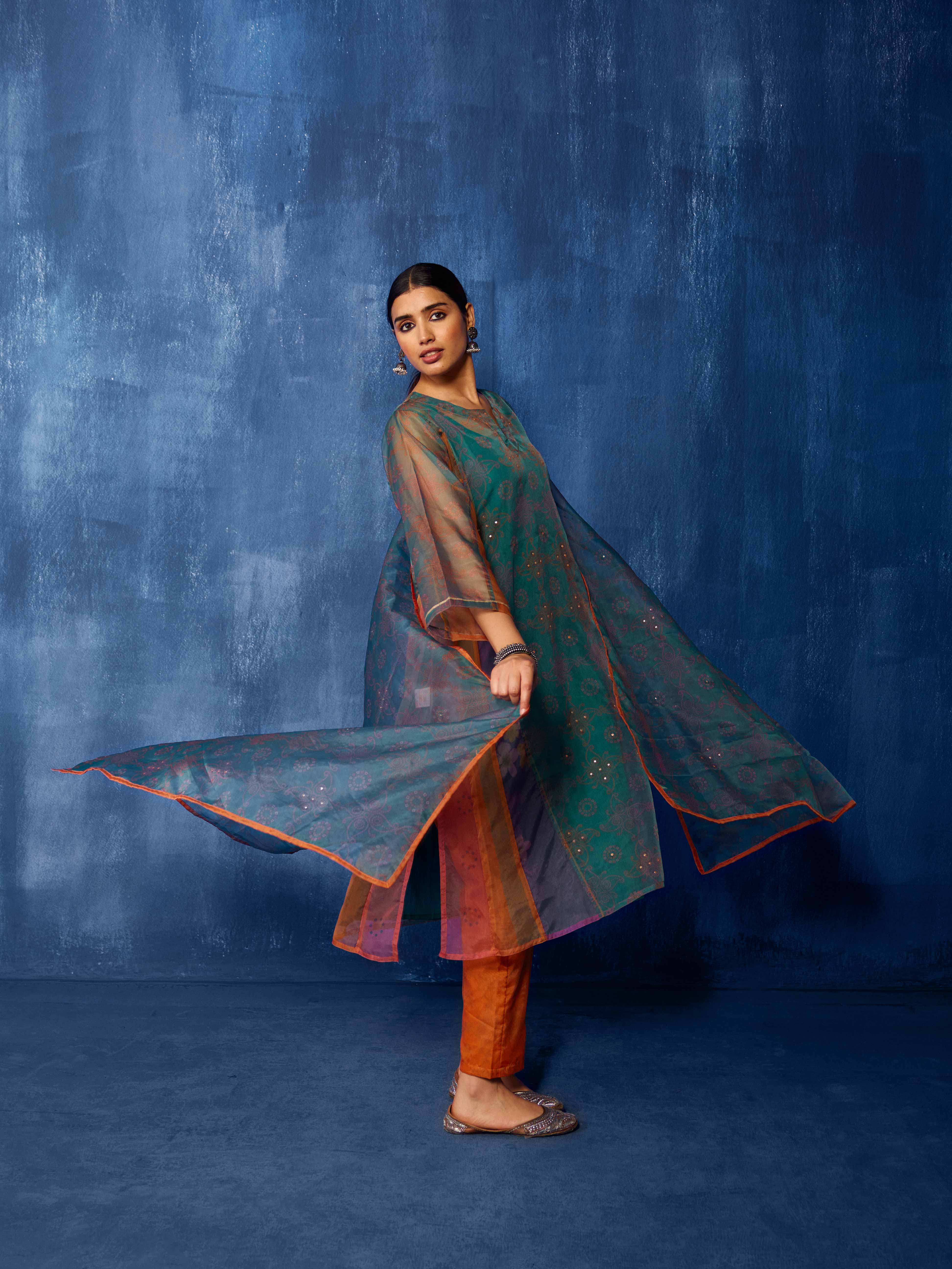 Tulsi Phiran Kurta Sea Green (Set of 2) (8919055827243)