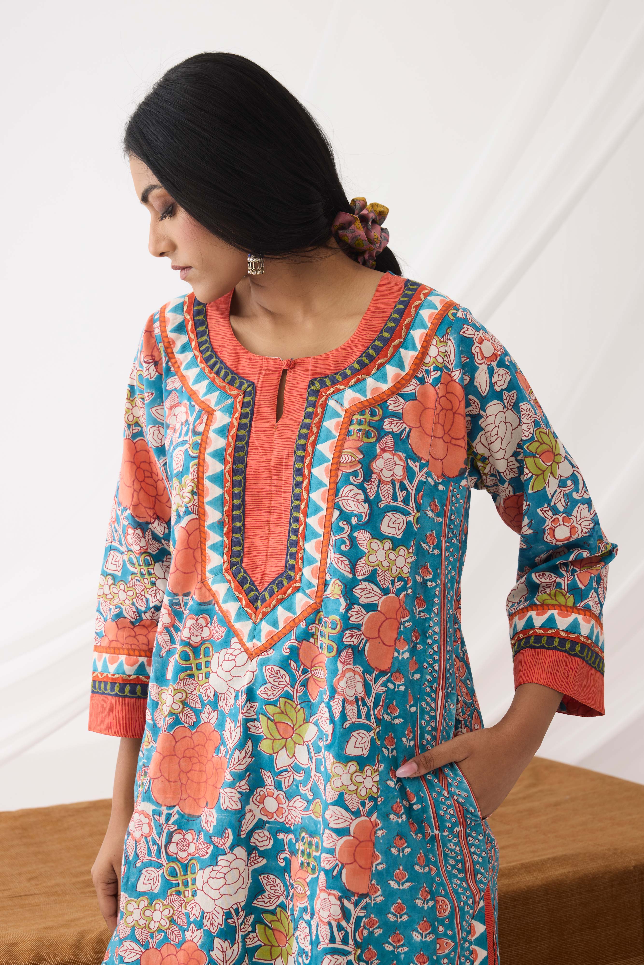 Adya Kurta Light Blue White (9967455011115)