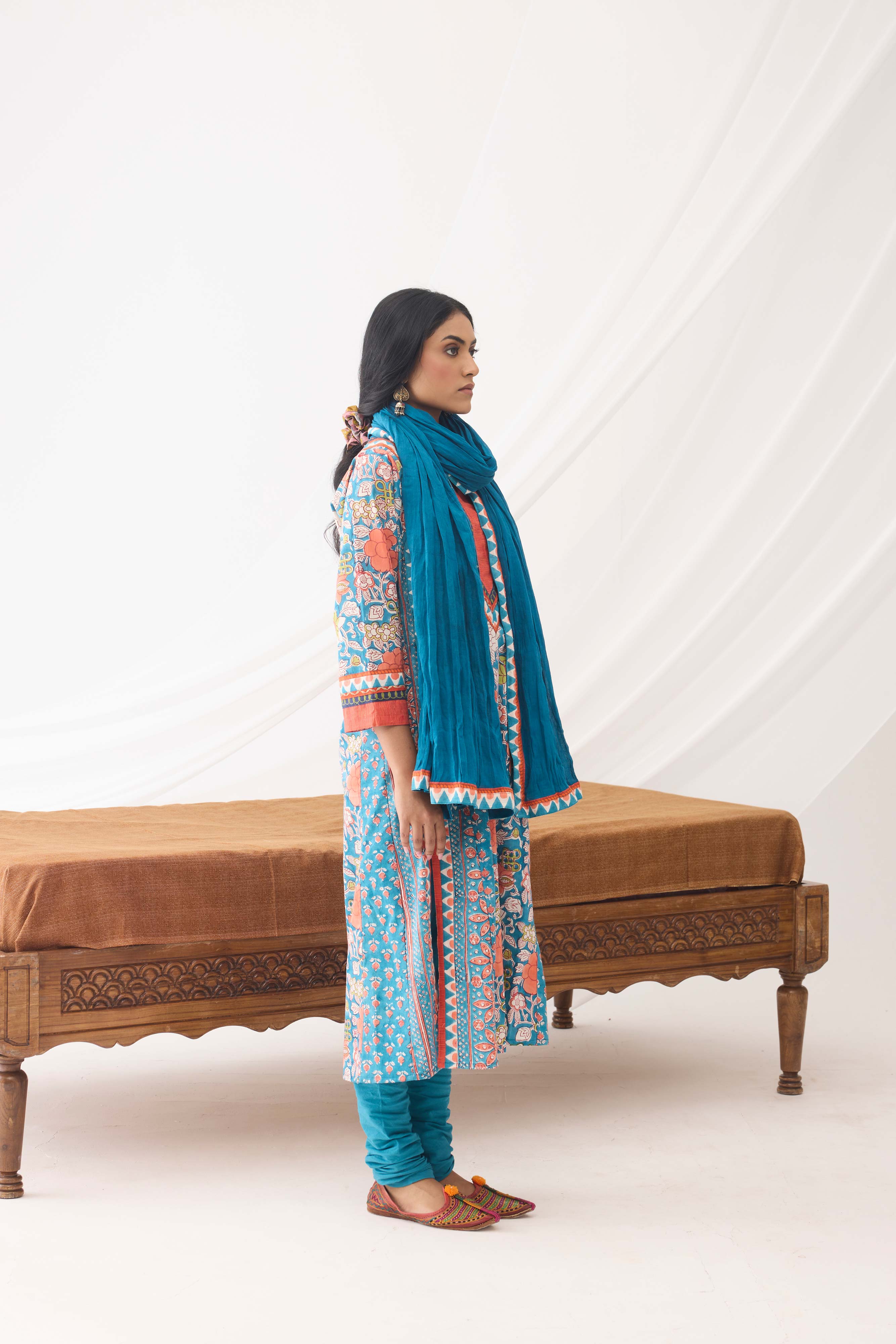 Rozana Dupatta Dark Skyblue (9966590099755)