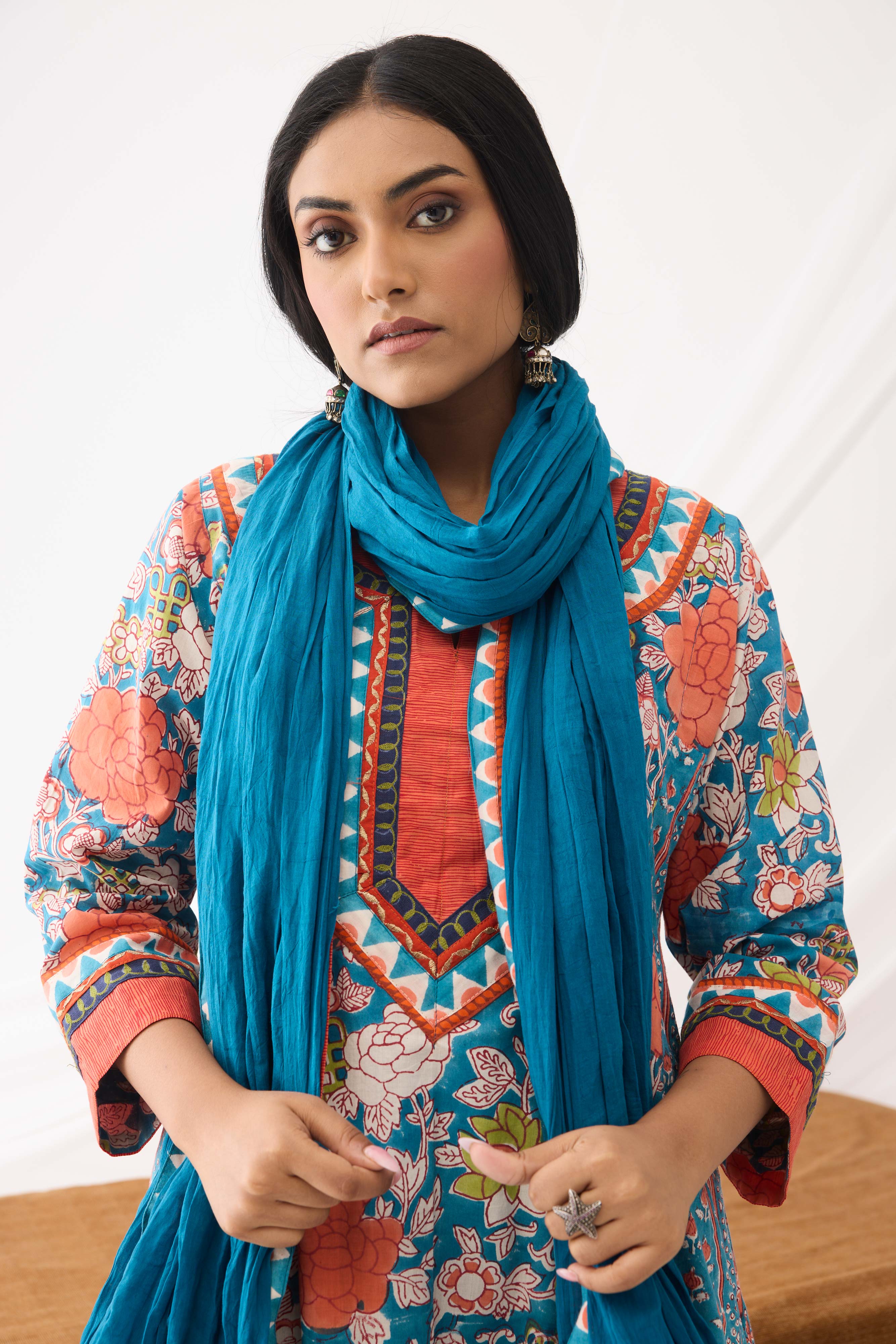 Rozana Dupatta Dark Skyblue (9966590099755)