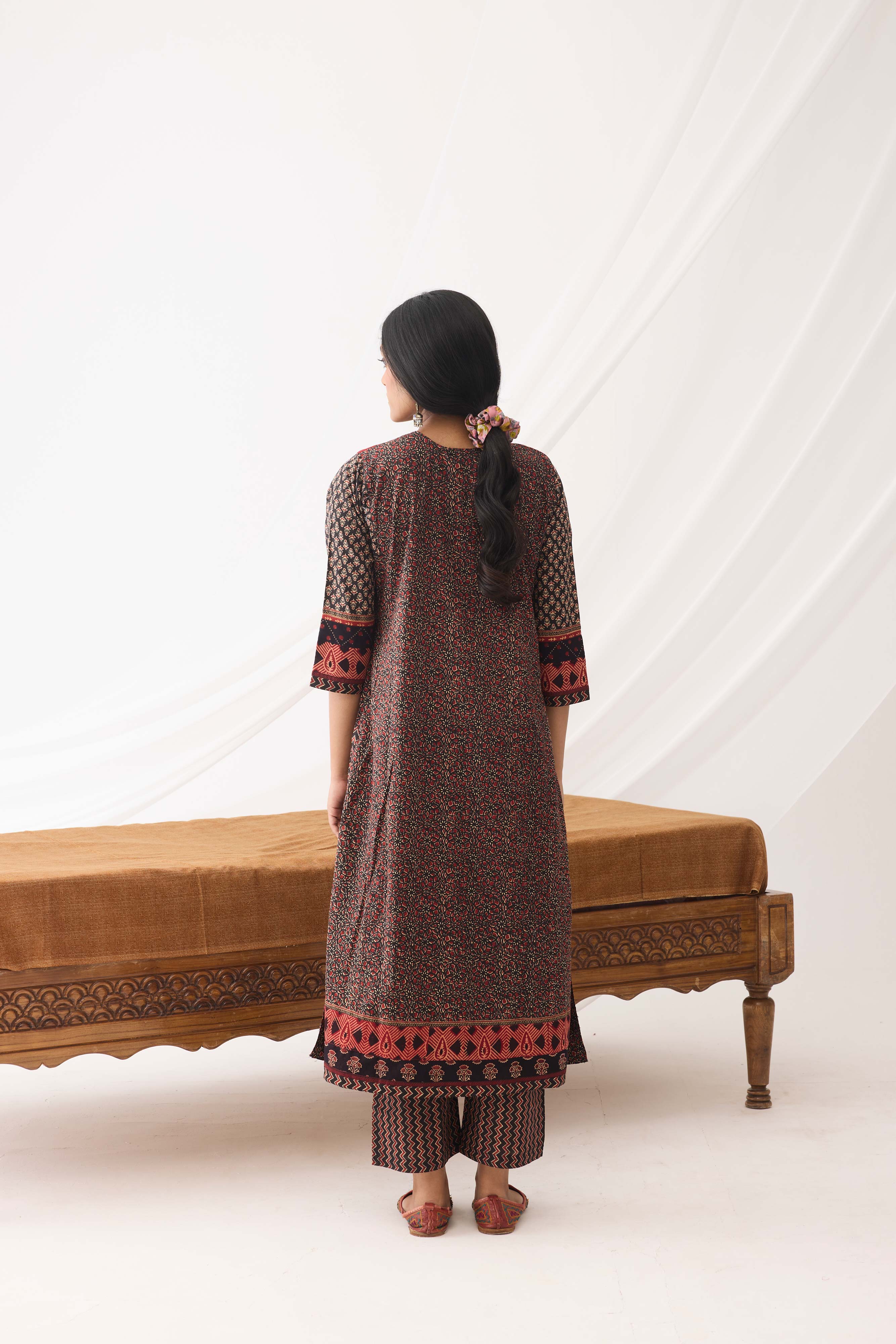 Miran Kurta Black Maroon (9966961197355)