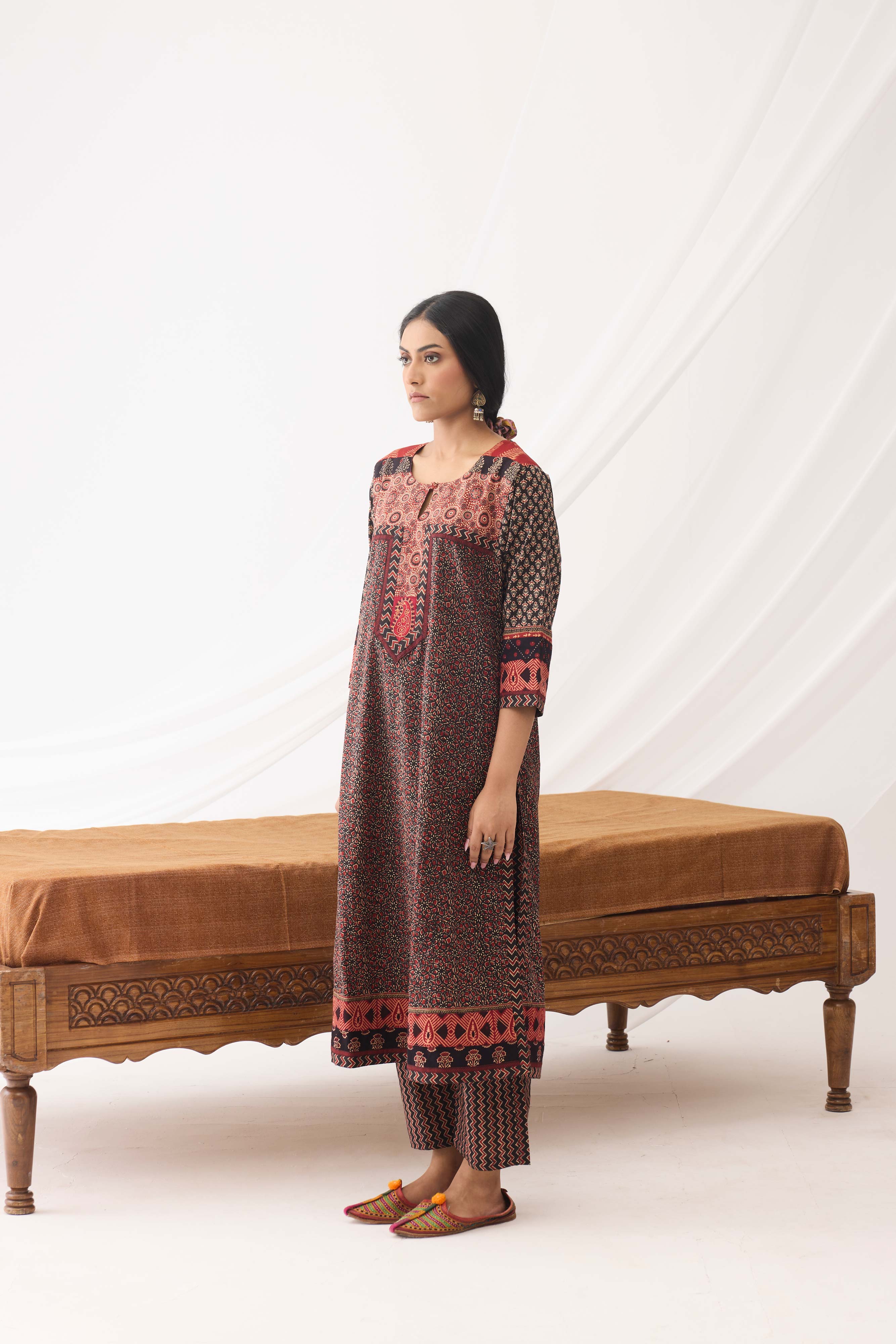 Rozana Pant Black Maroon (9966981972267)