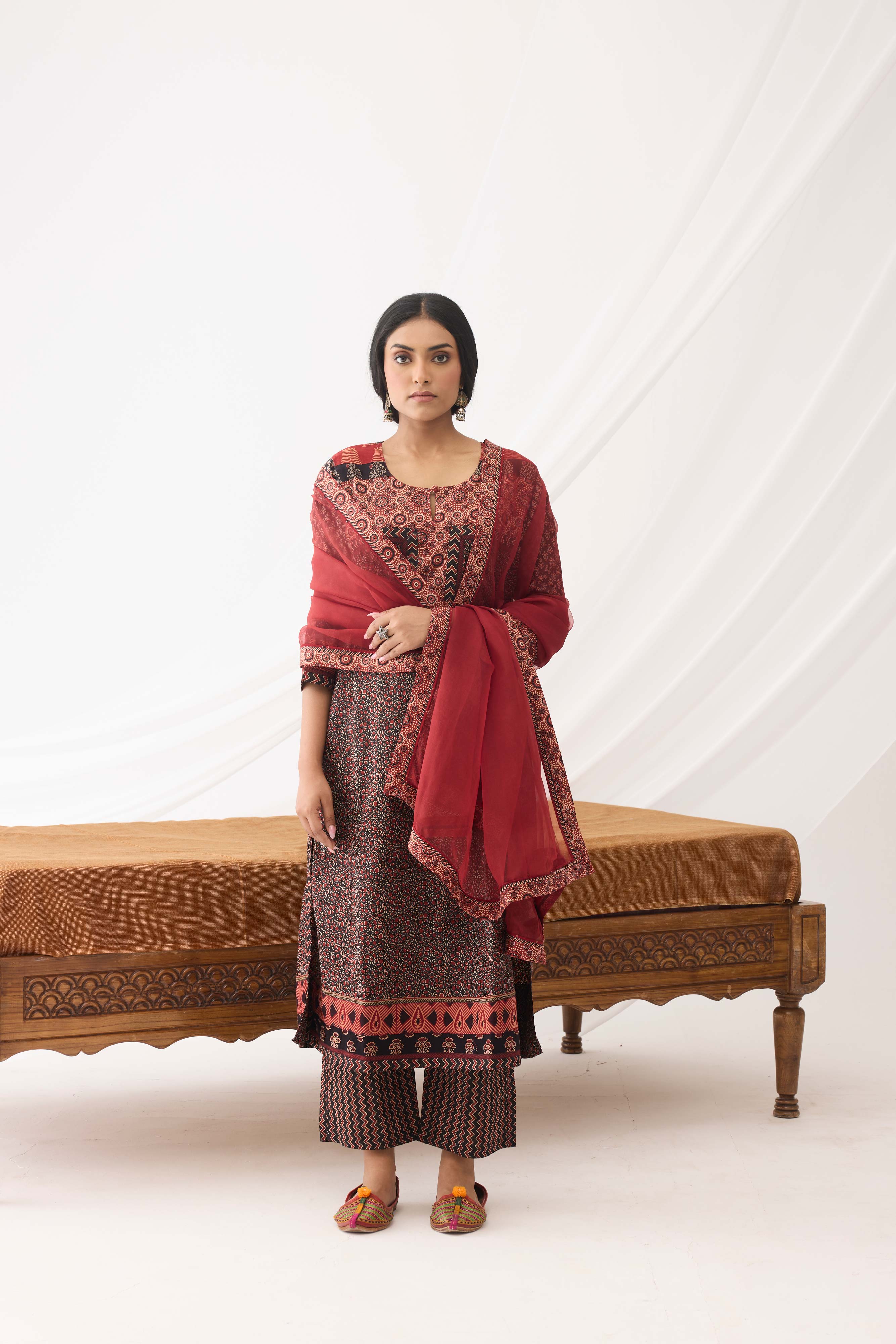 Miran Kurta Black Maroon (9966961197355)