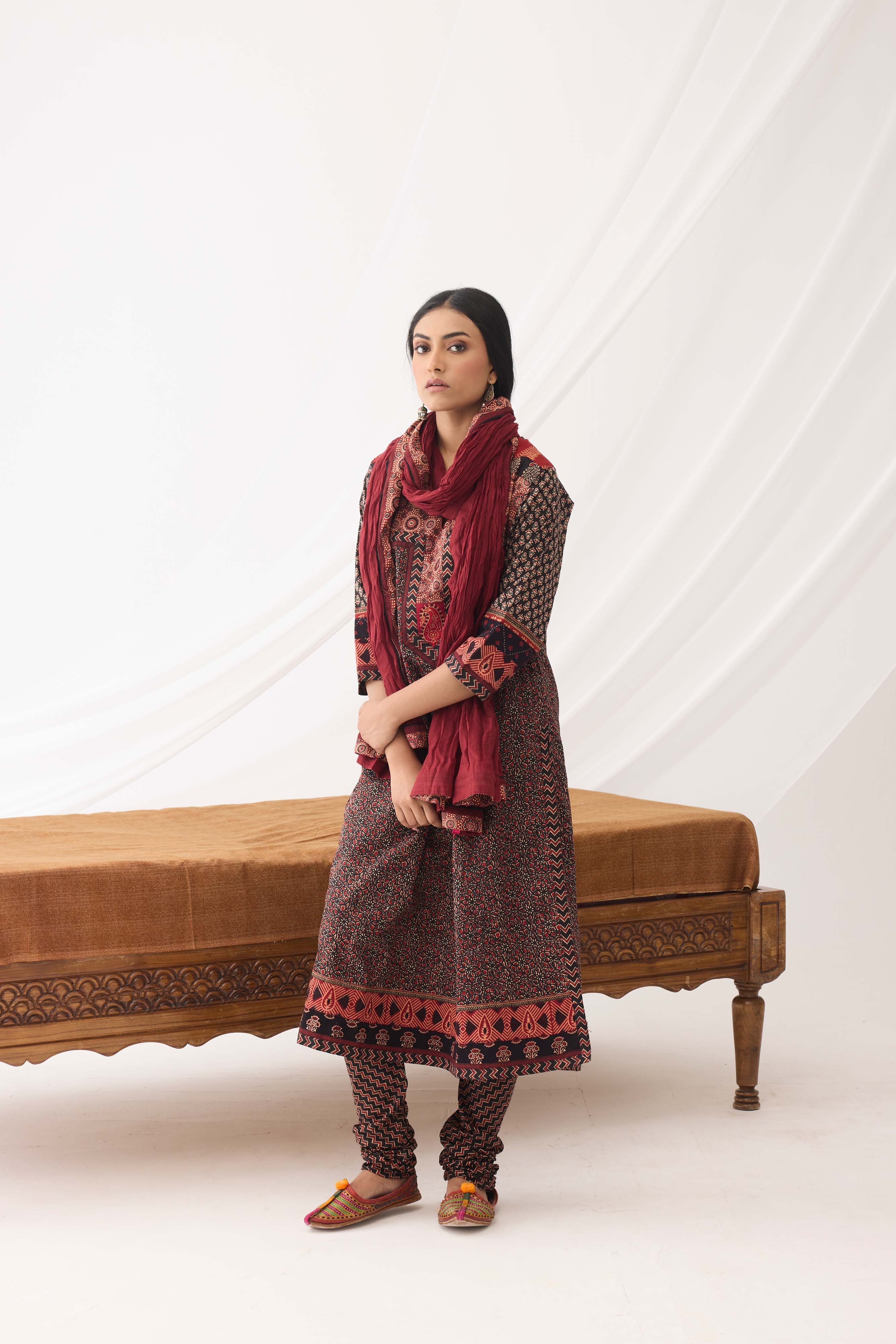Miran Kurta Black Maroon (9966961197355)
