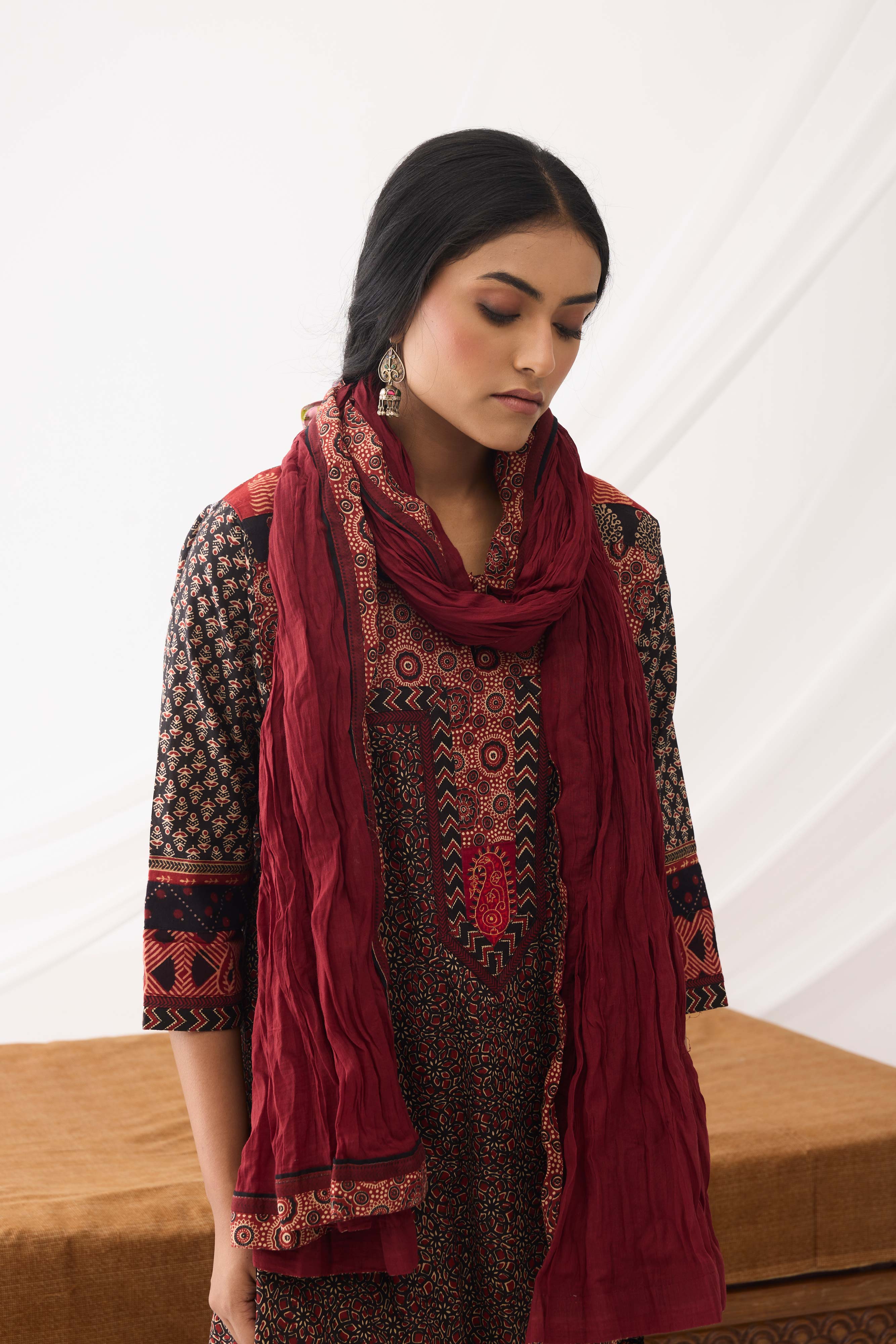 Rozana Dupatta Maroon (9967146795307)