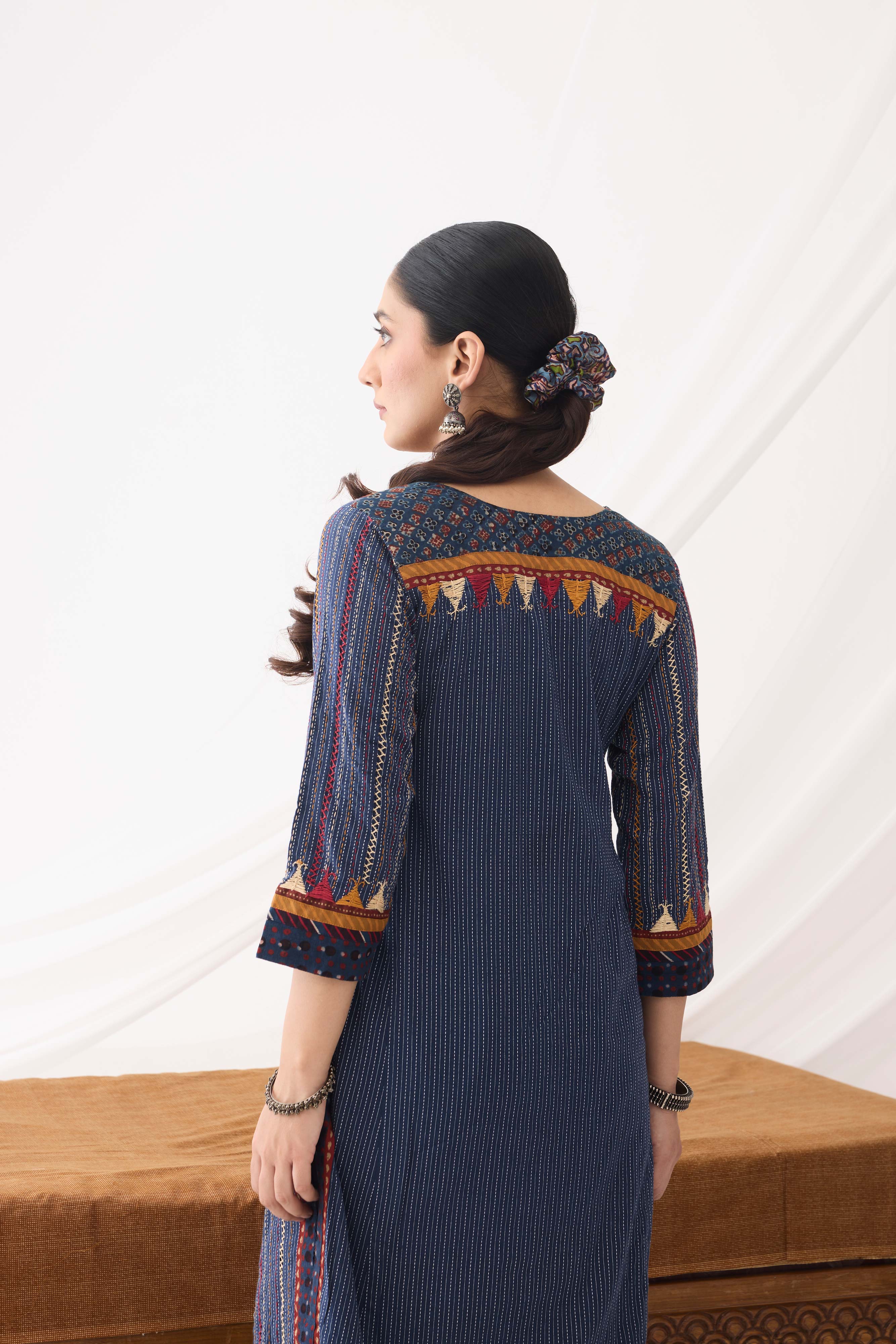 Rozana Kurta Blue (9963983733035)