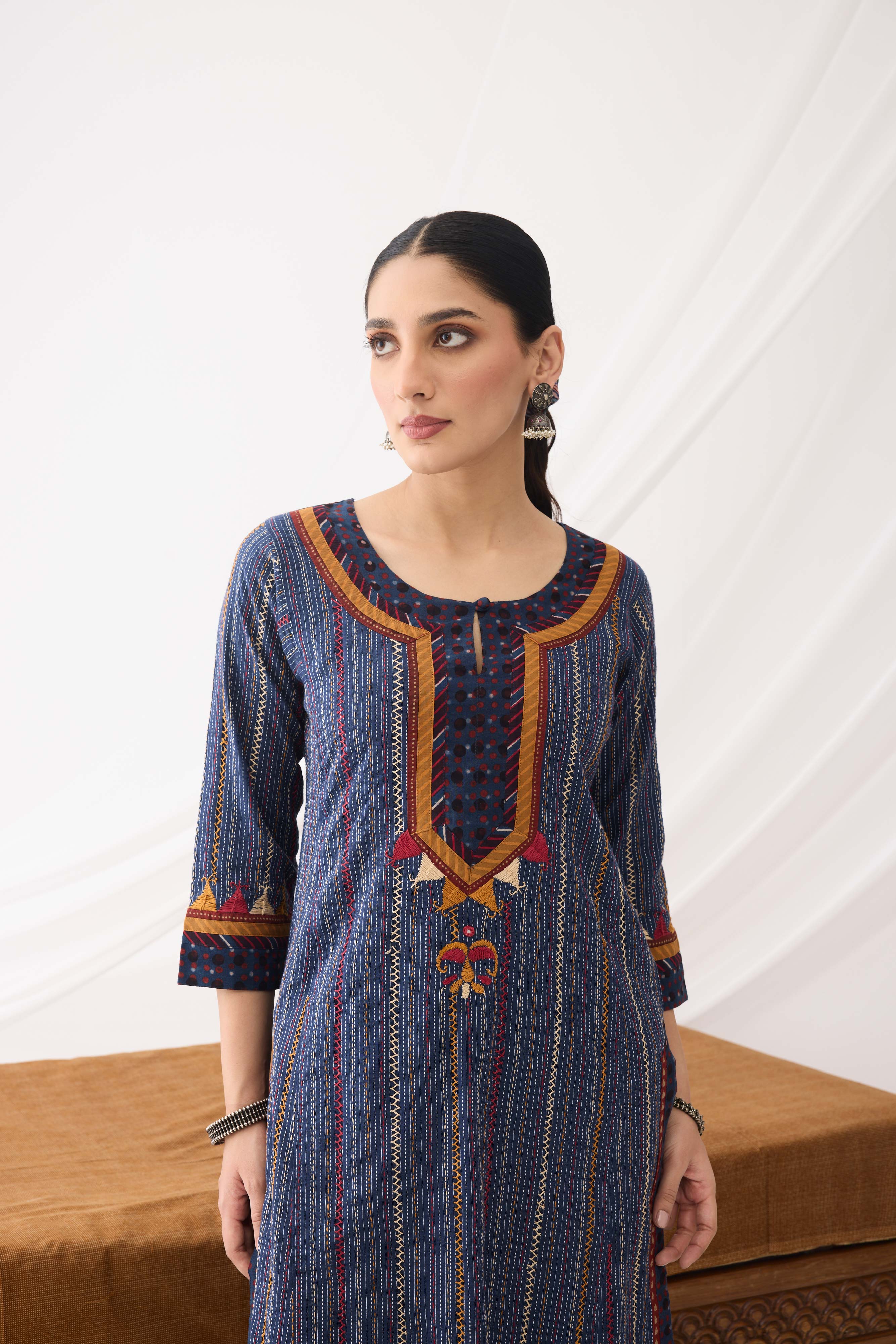 Rozana Kurta Blue (9963983733035)