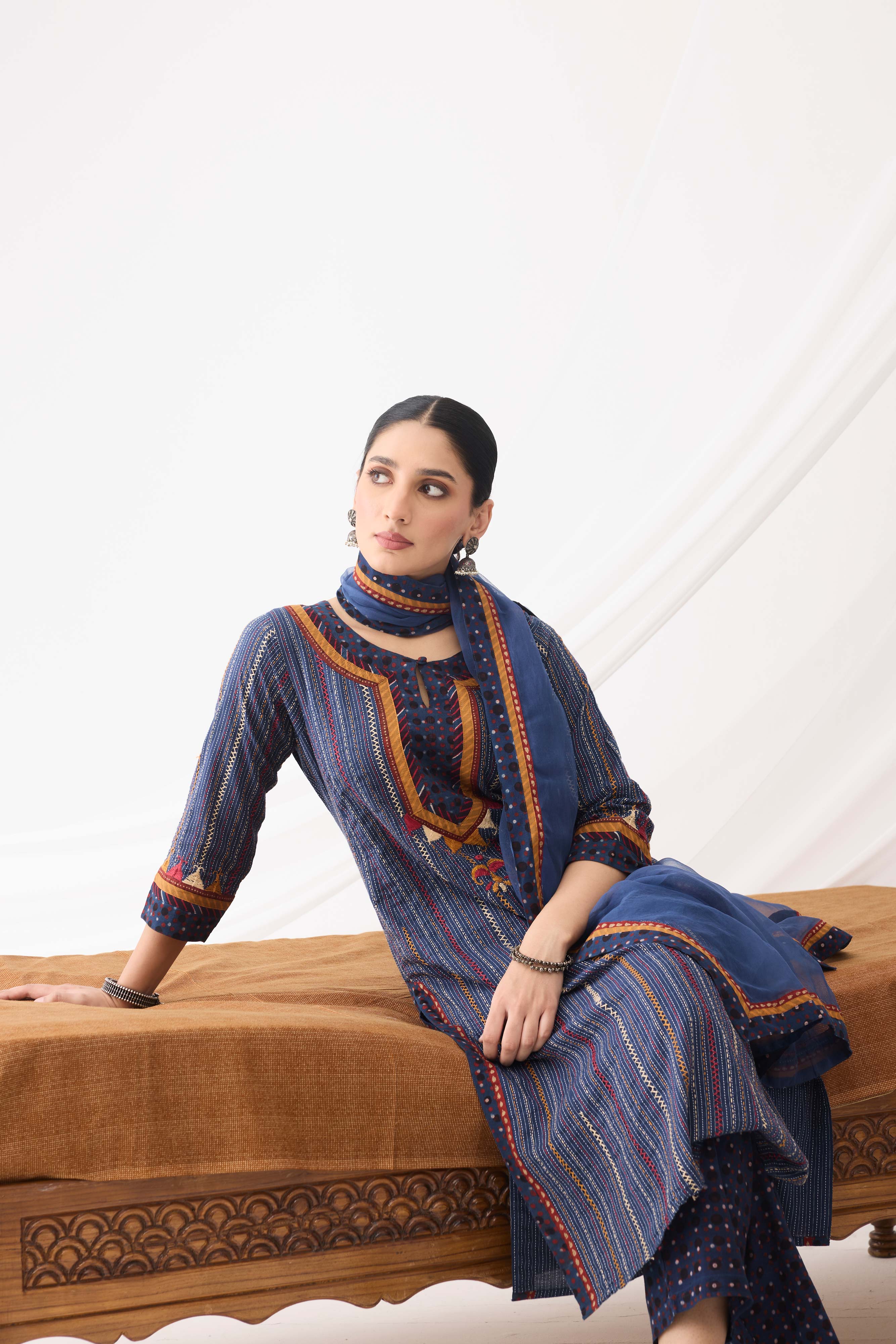 Rozana Kurta Blue (9963983733035)