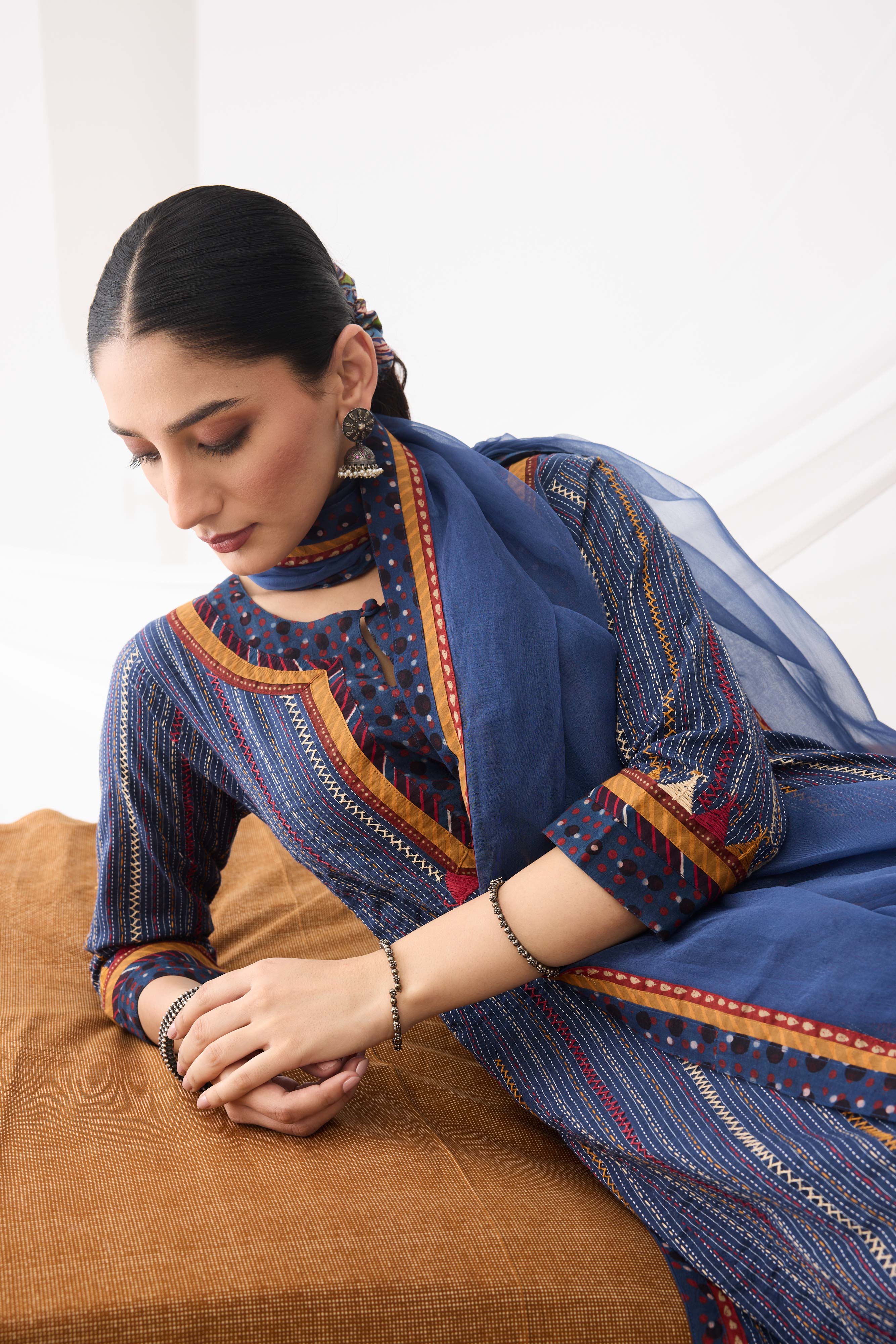 Rozana Kurta Blue (9963983733035)