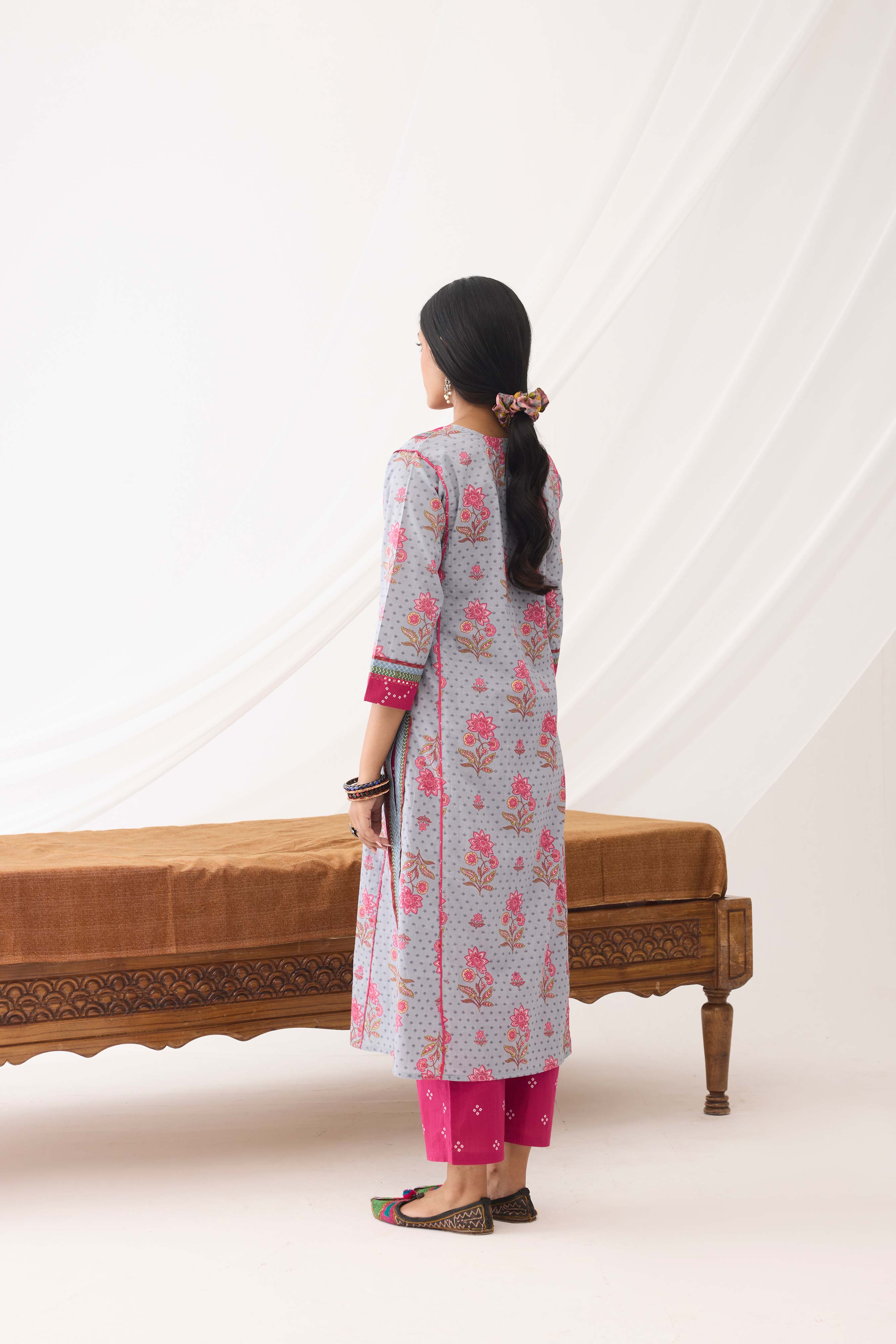 Rozana Kurta Grey Pink (9964345131307)