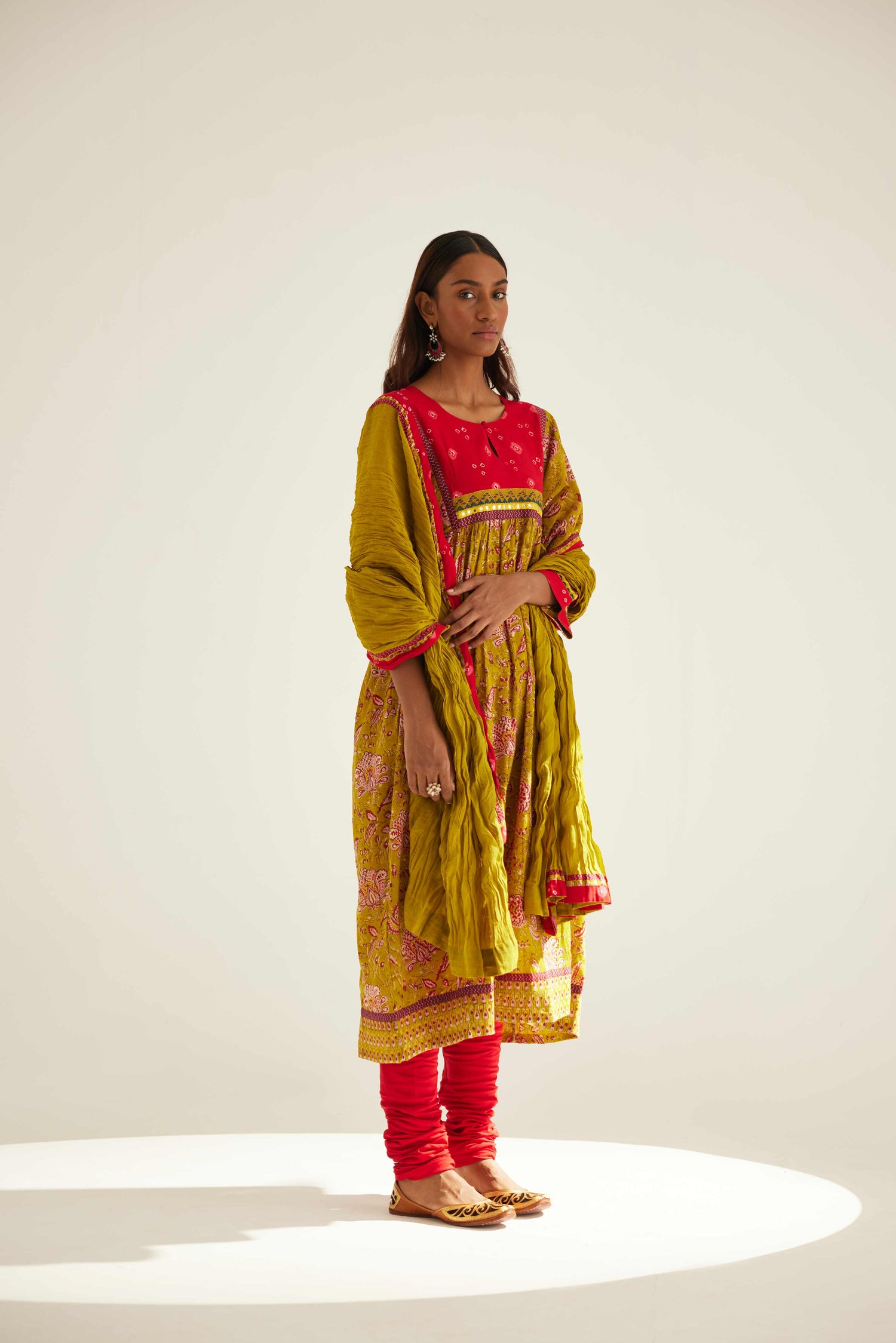 Rozana Cotton Crinkled Dupatta Ochre (8569623249195)