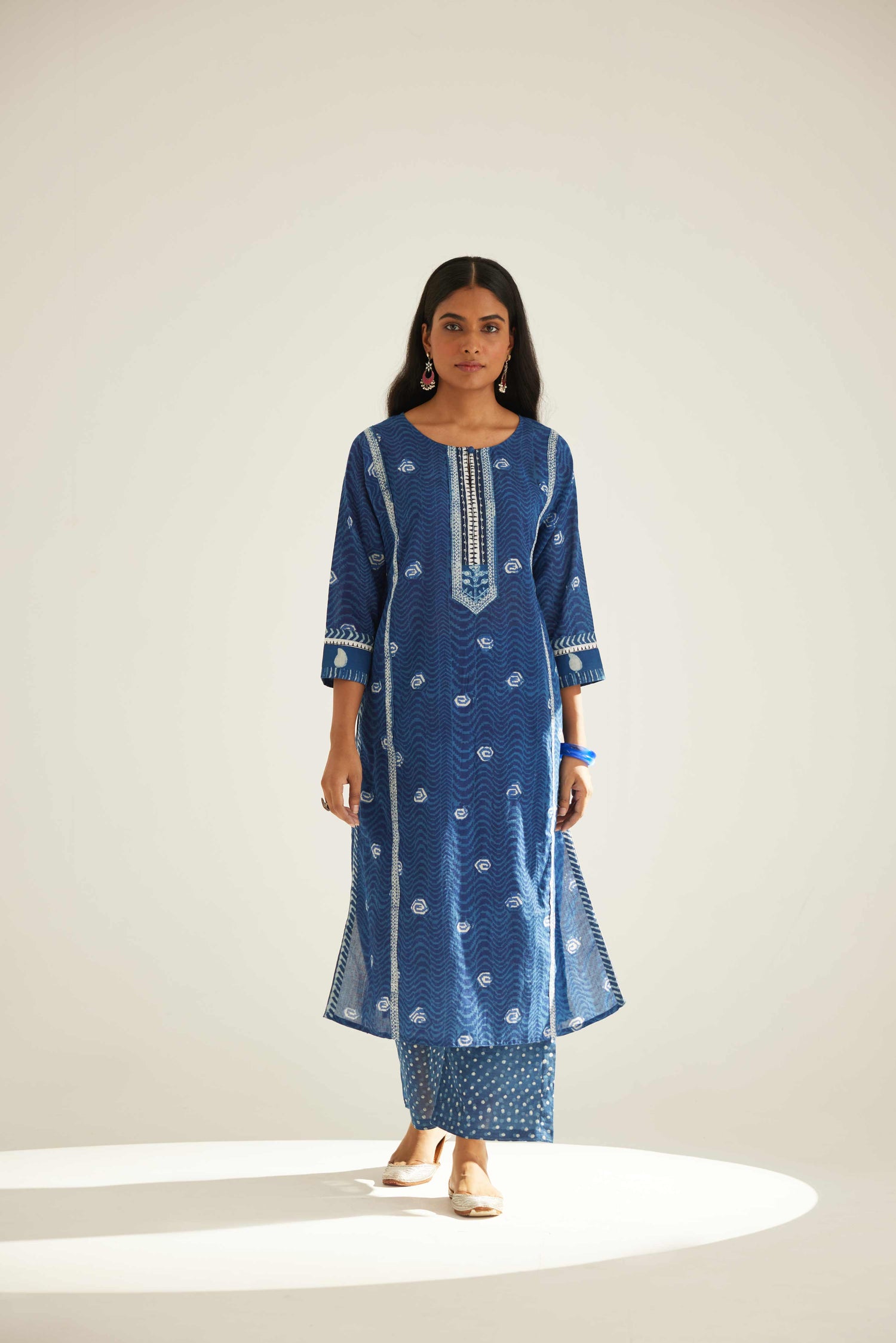 Rozana Kurta Indigo Off White (8569409569067)