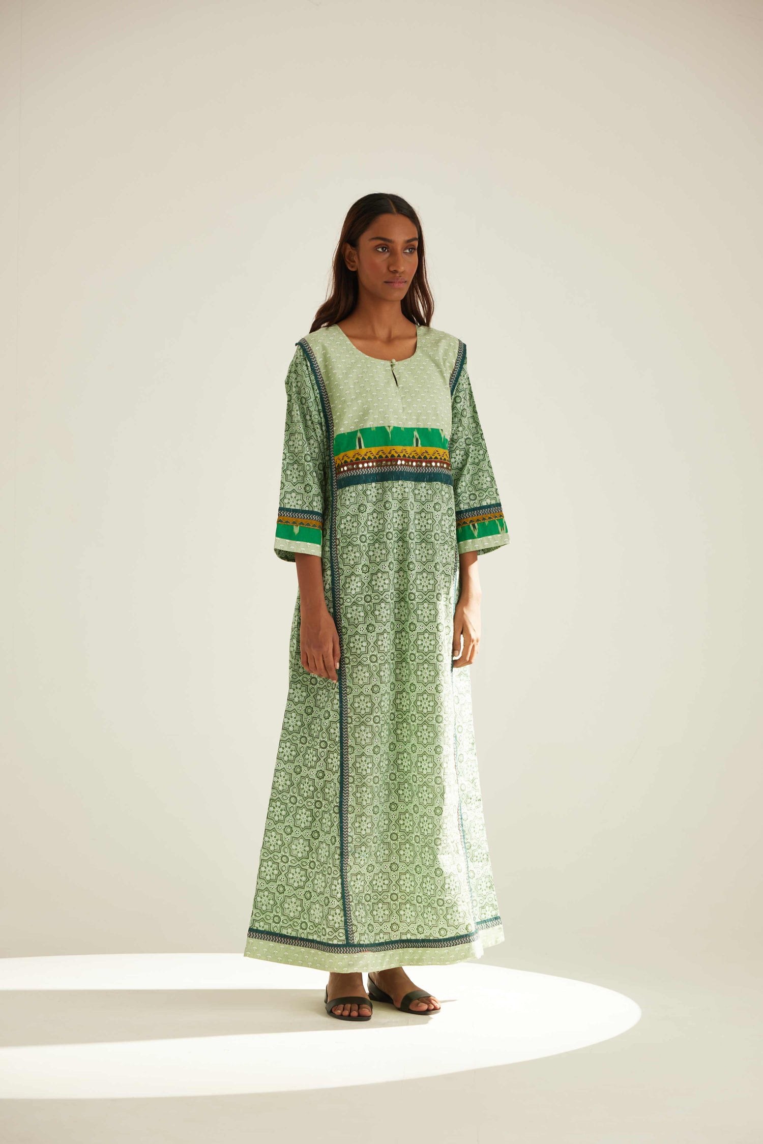 Afreen Caftan Mint Green (8569207128363)