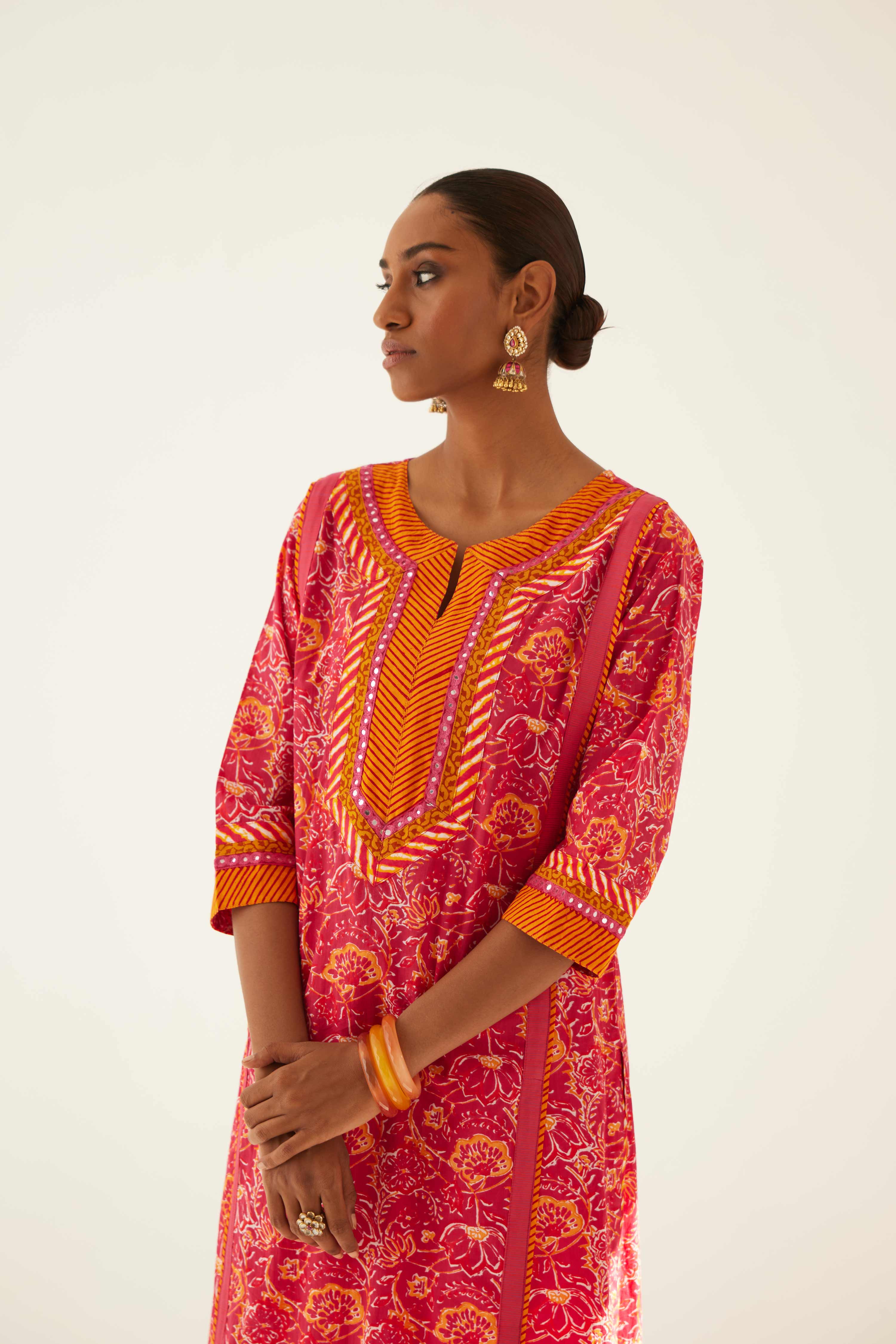 Rozana Kurta Pink Orange (8571283341611)