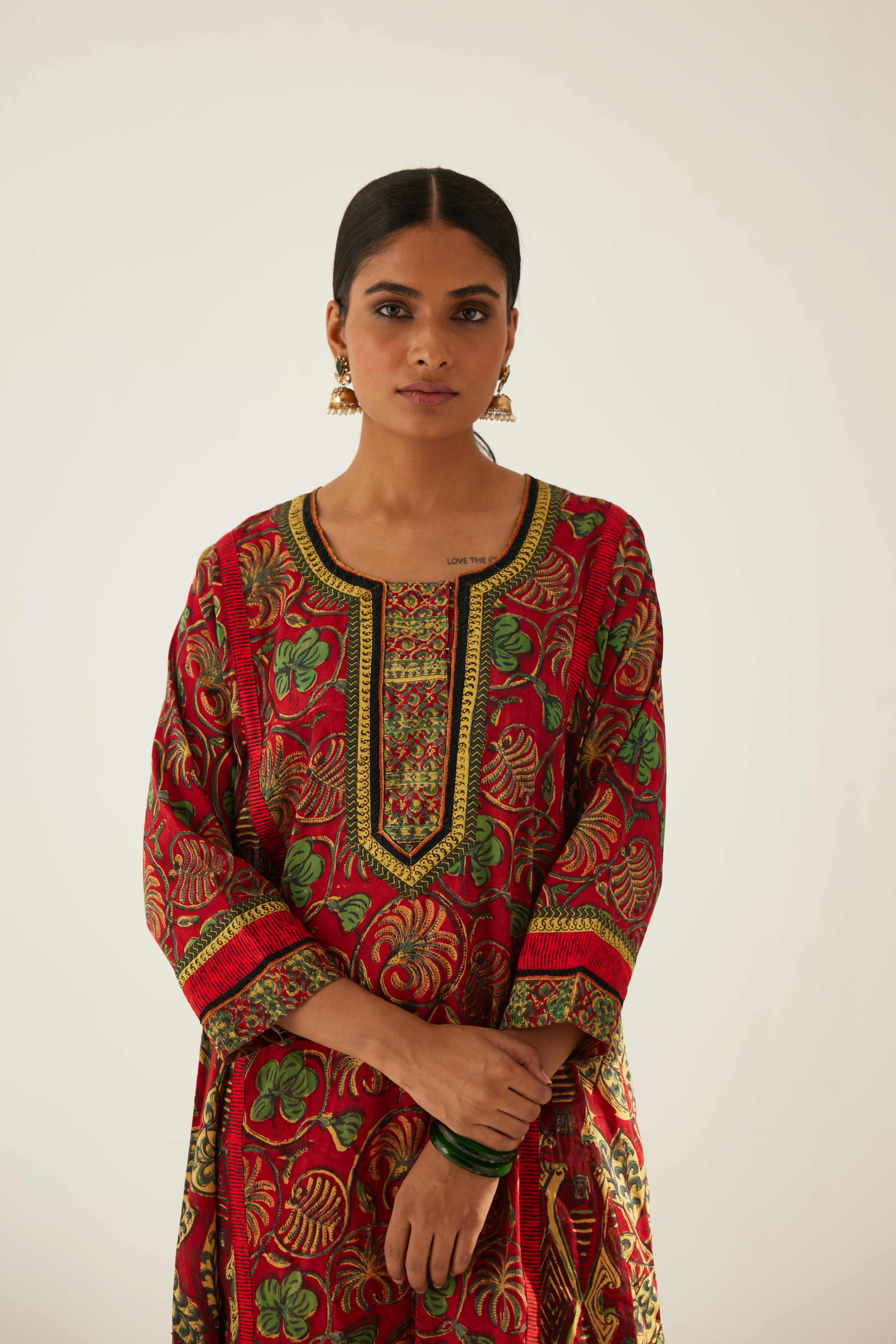 Choga Kurta Red Green (8569448268075)