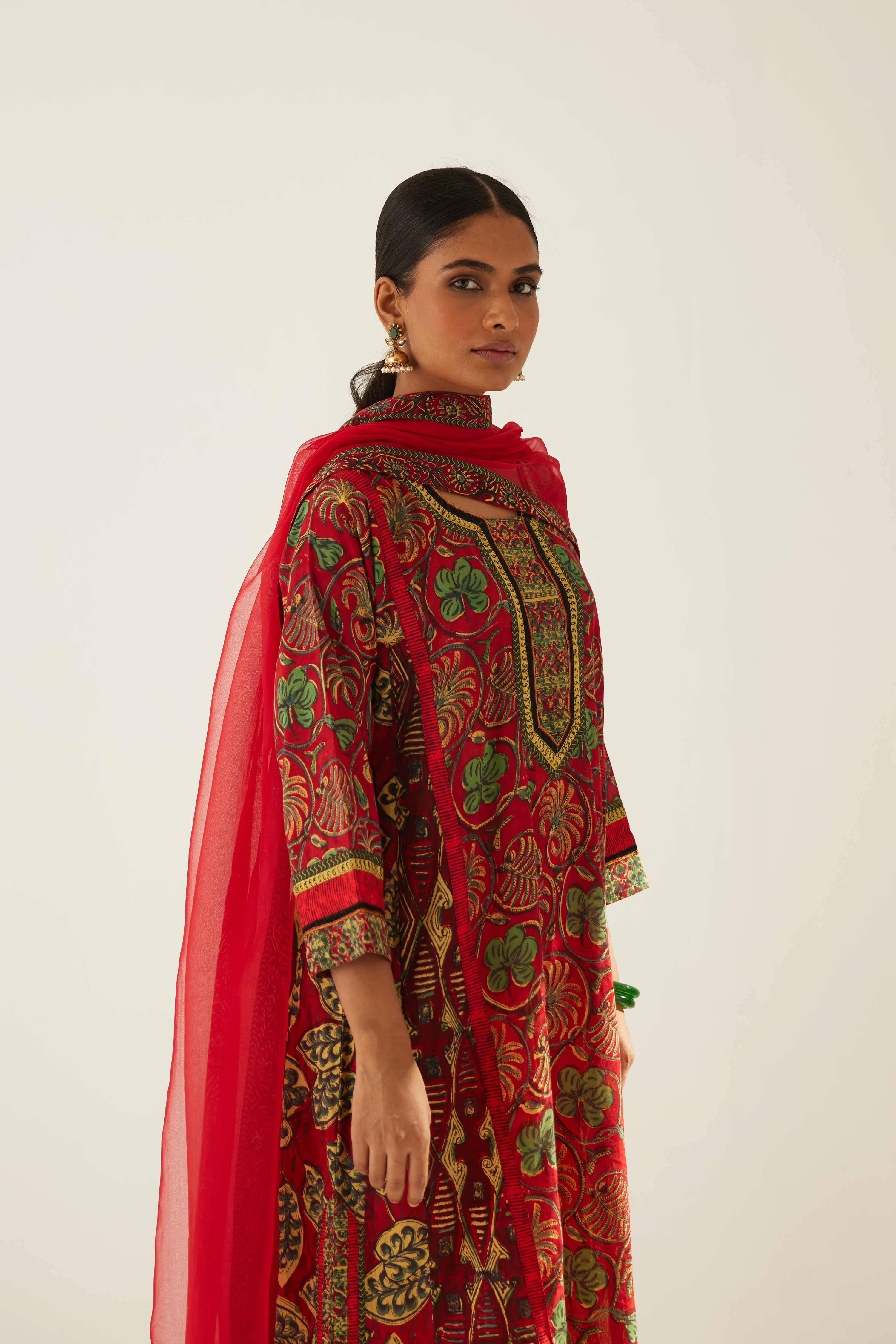 Choga Kurta Red Green (8569448268075)