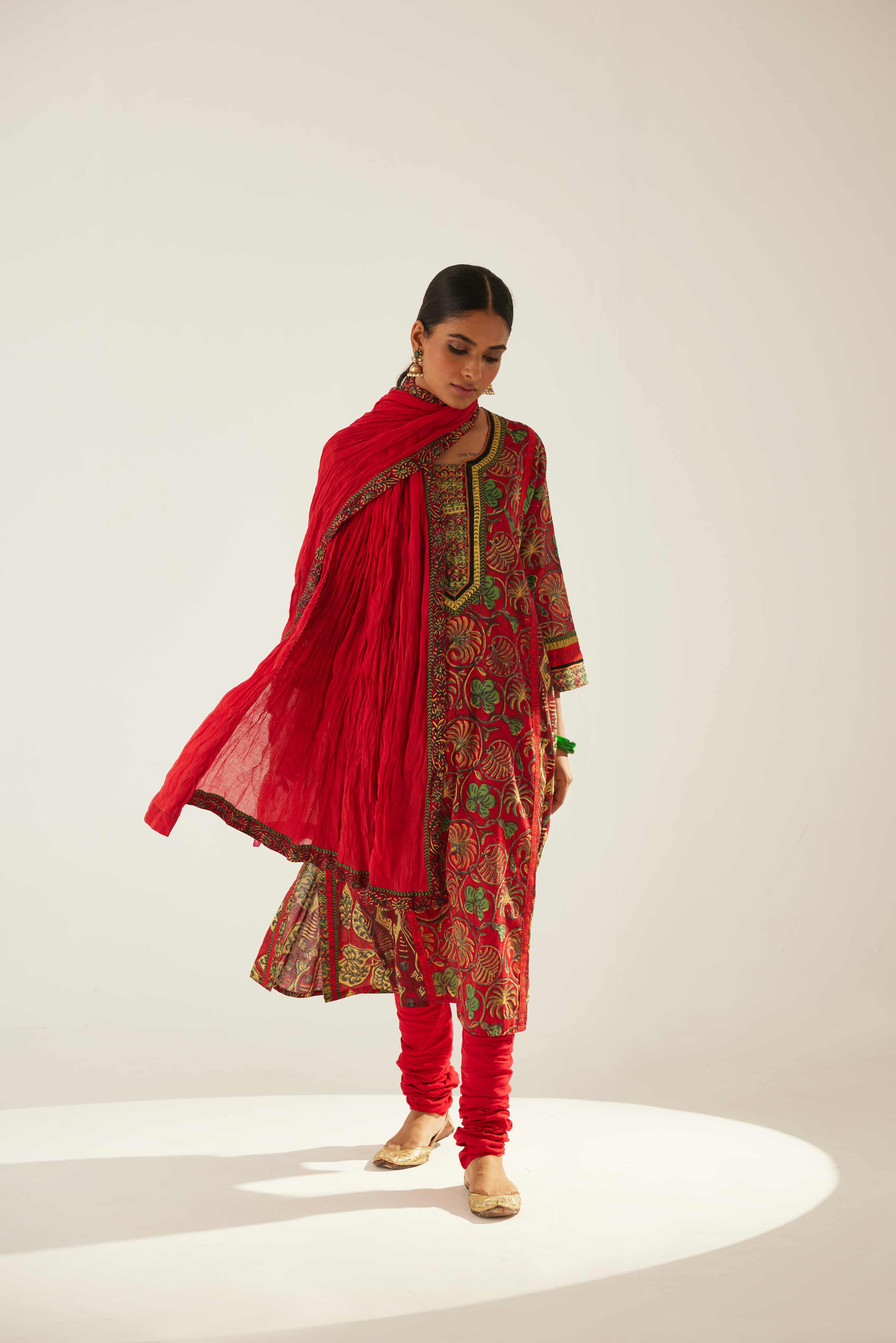 Choga Kurta Red Green (8569448268075)