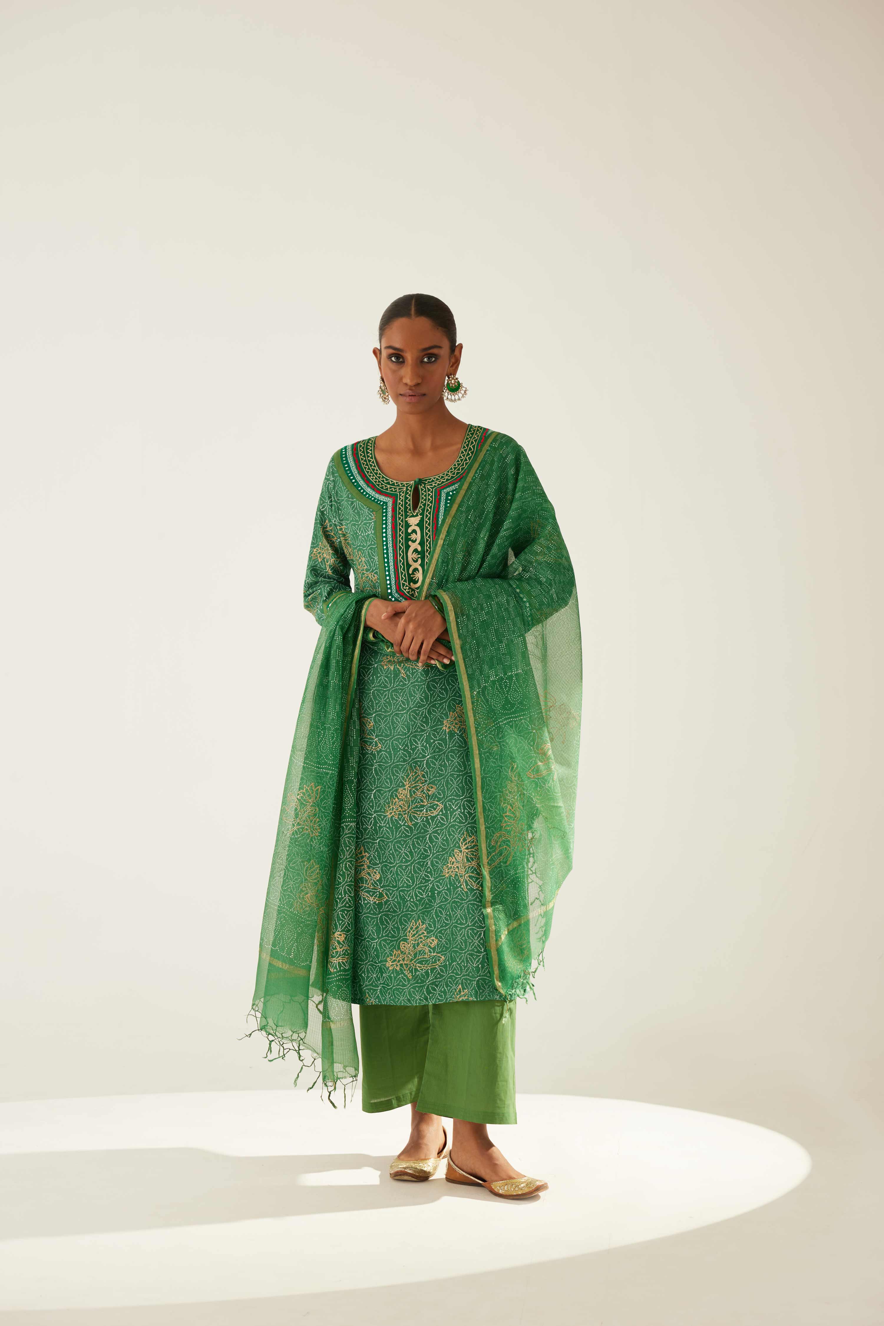 Rozana Kota Dupatta Green (8569705333035)