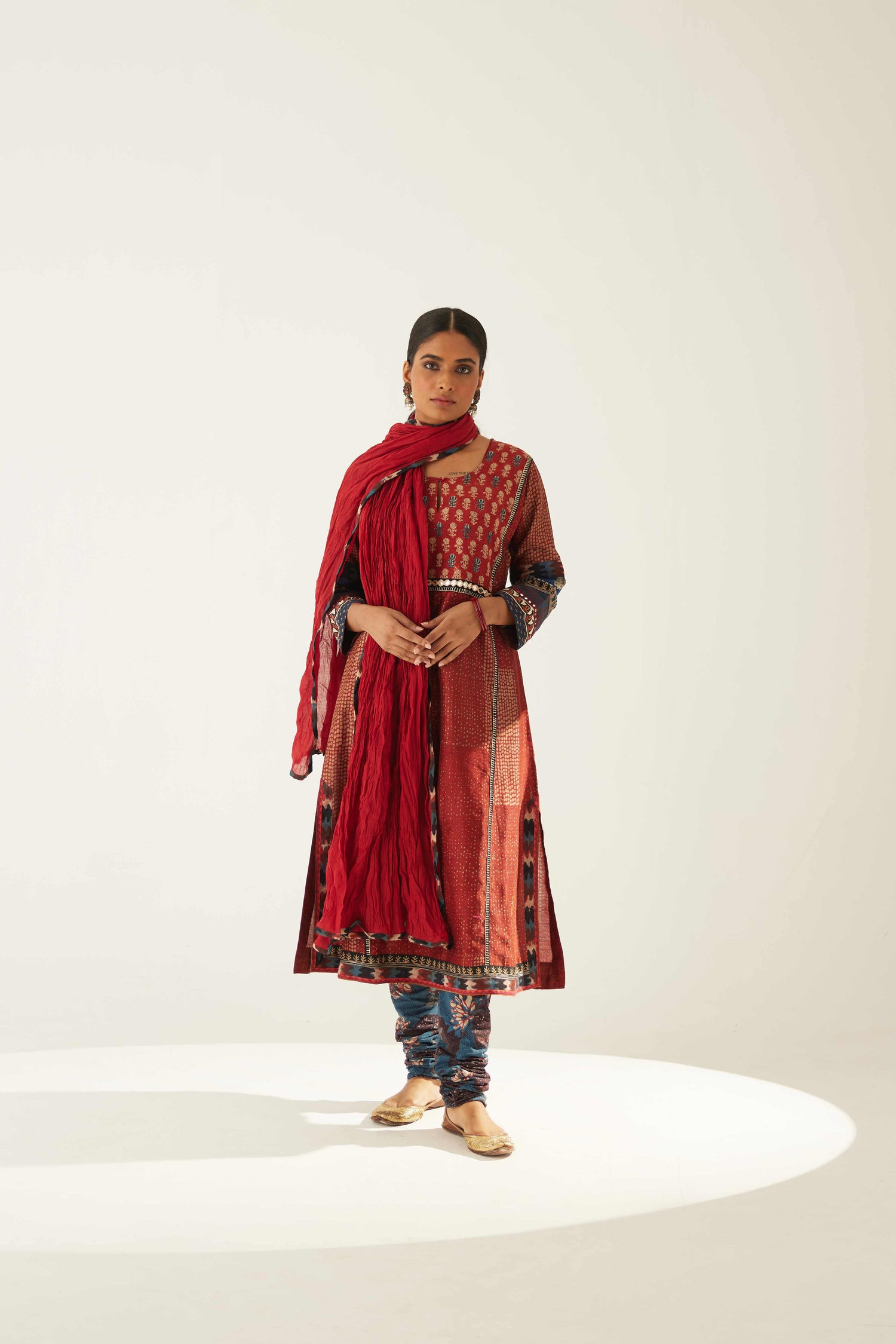 Rozana Cotton Crinkled Dupatta Maroon (8569685541163)