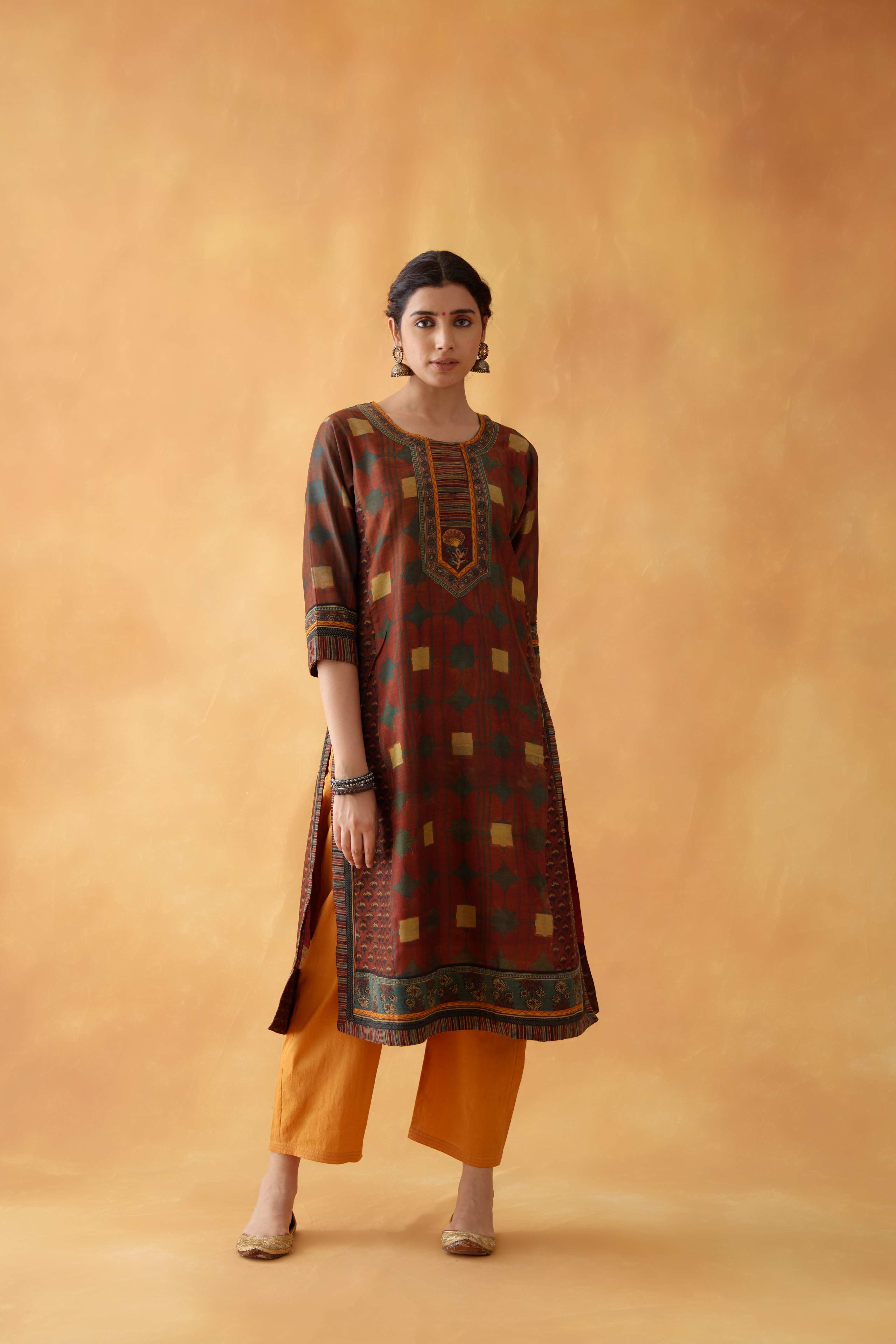 Rozana Kurta Rust Beige (8828232401195)