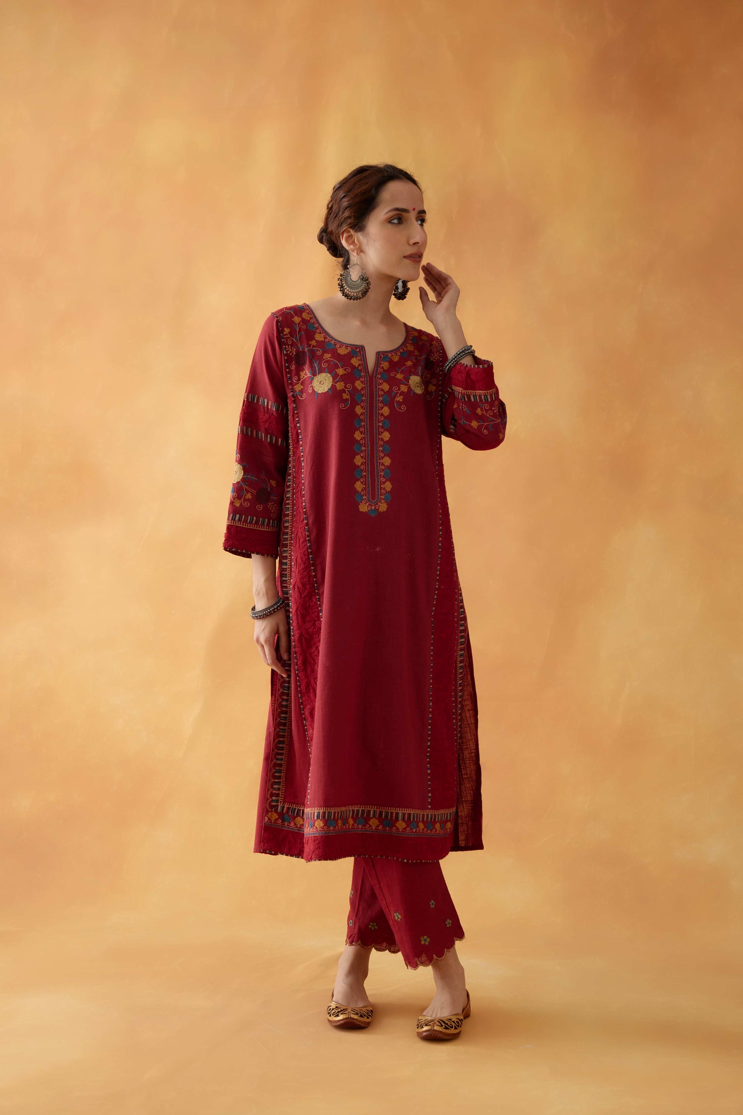 Bagh Kurta Maroon (8828318810411)