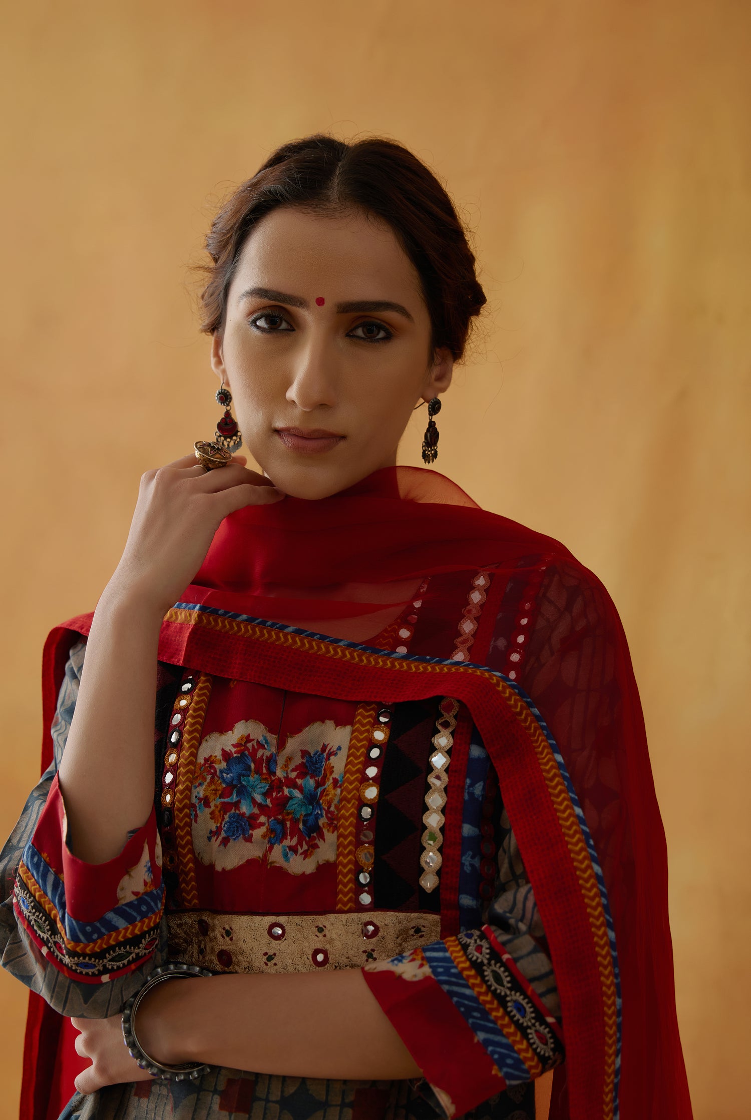 Rozana Chiffon Dupatta Red (8811457249579)