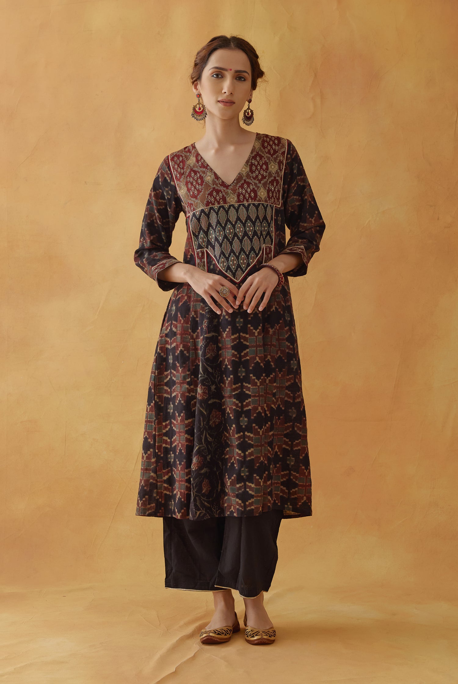 Baruni Kurta Black Maroon (8811389976875)