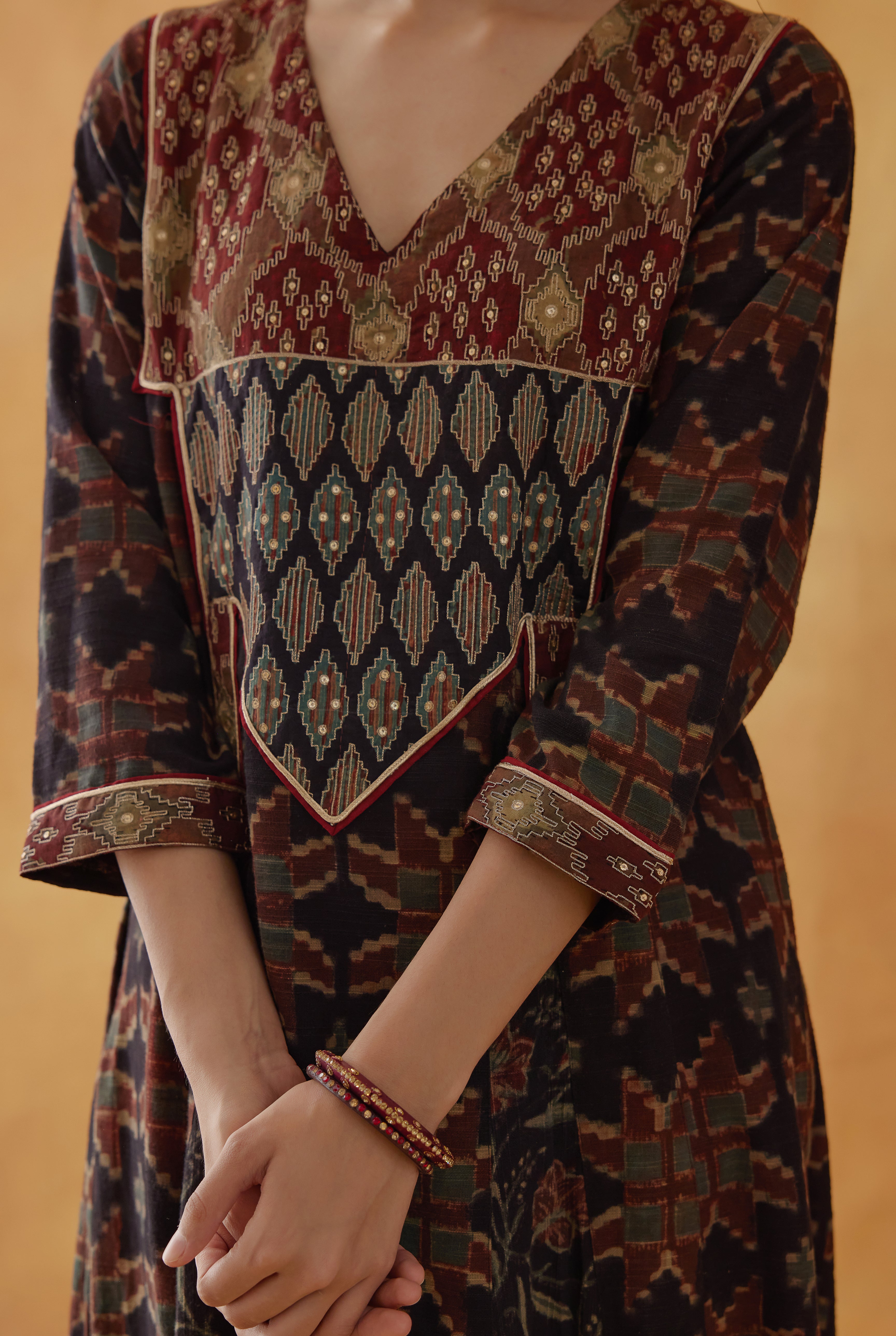 Baruni Kurta Black Maroon (8811389976875)