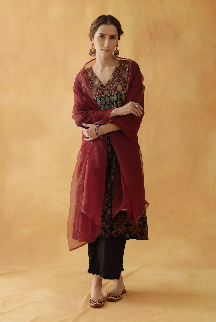 Baruni Dupatta Dark Maroon (8811785486635)